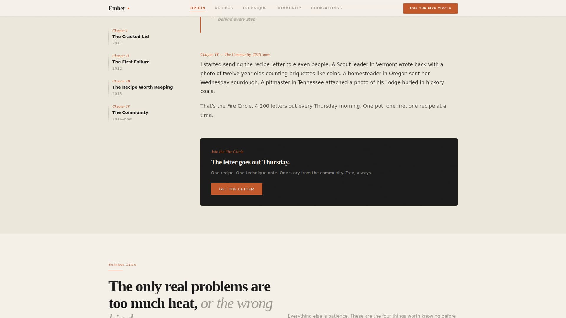 Ember - Rustic Dutchoven Landing Page Template