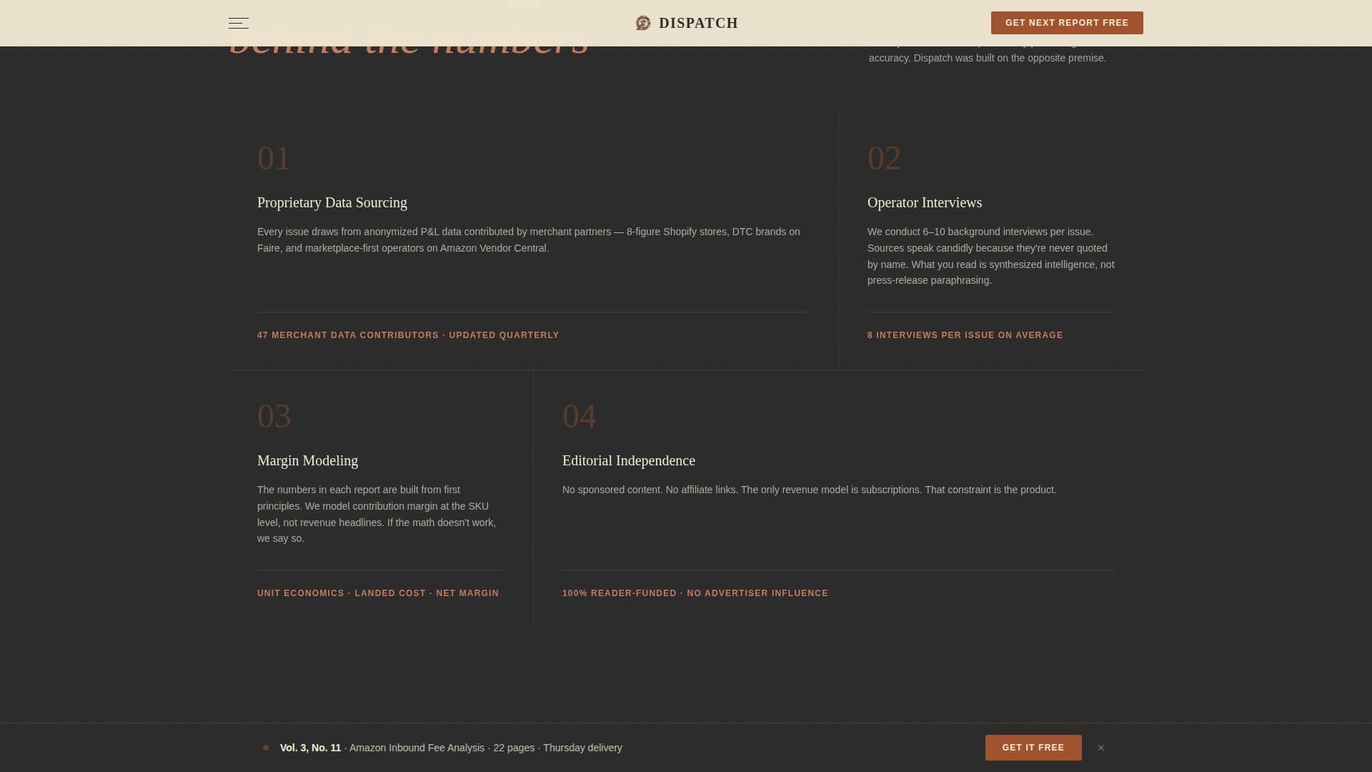 Dispatch - Authoritative E-Commerce Landing Page Template