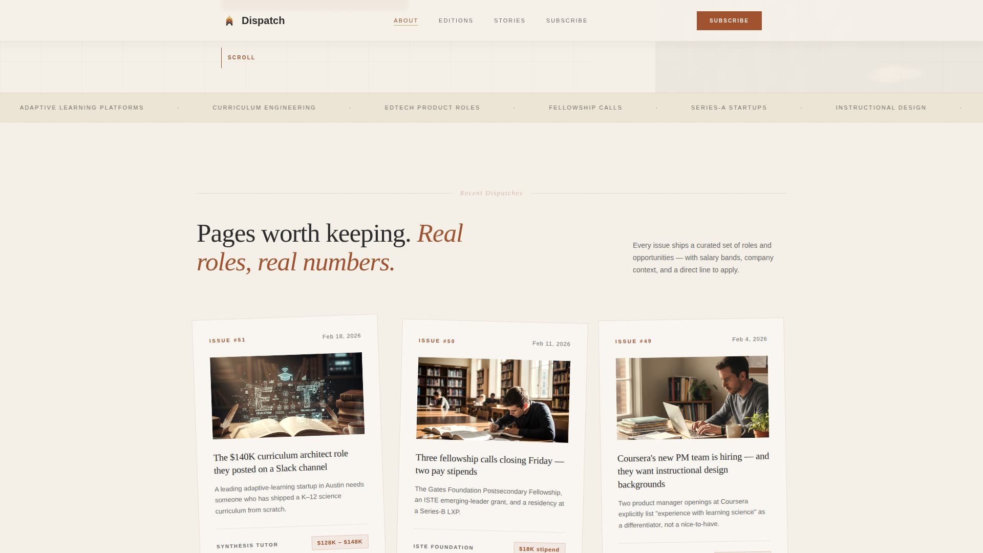 Dispatch — Proven Educational Technology Landing Page Template