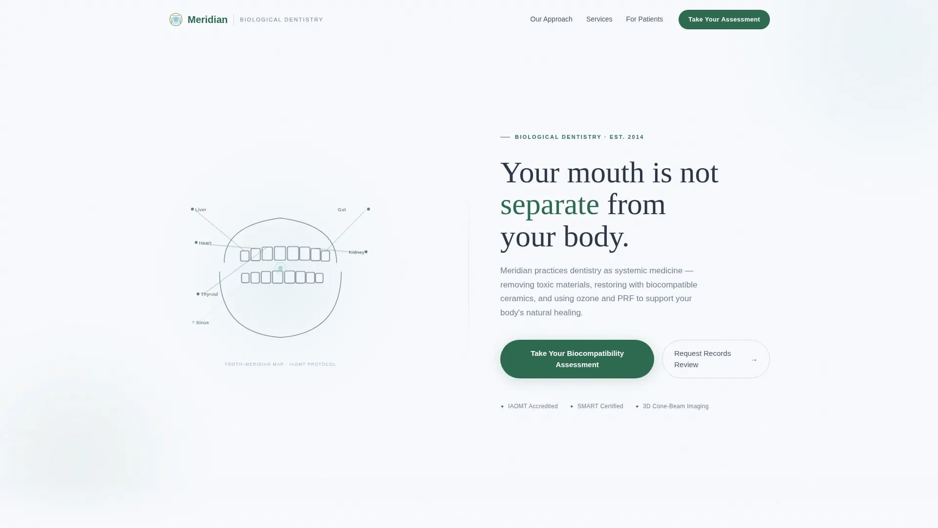 Meridian - Holistic Dentistry Landing Page Template
