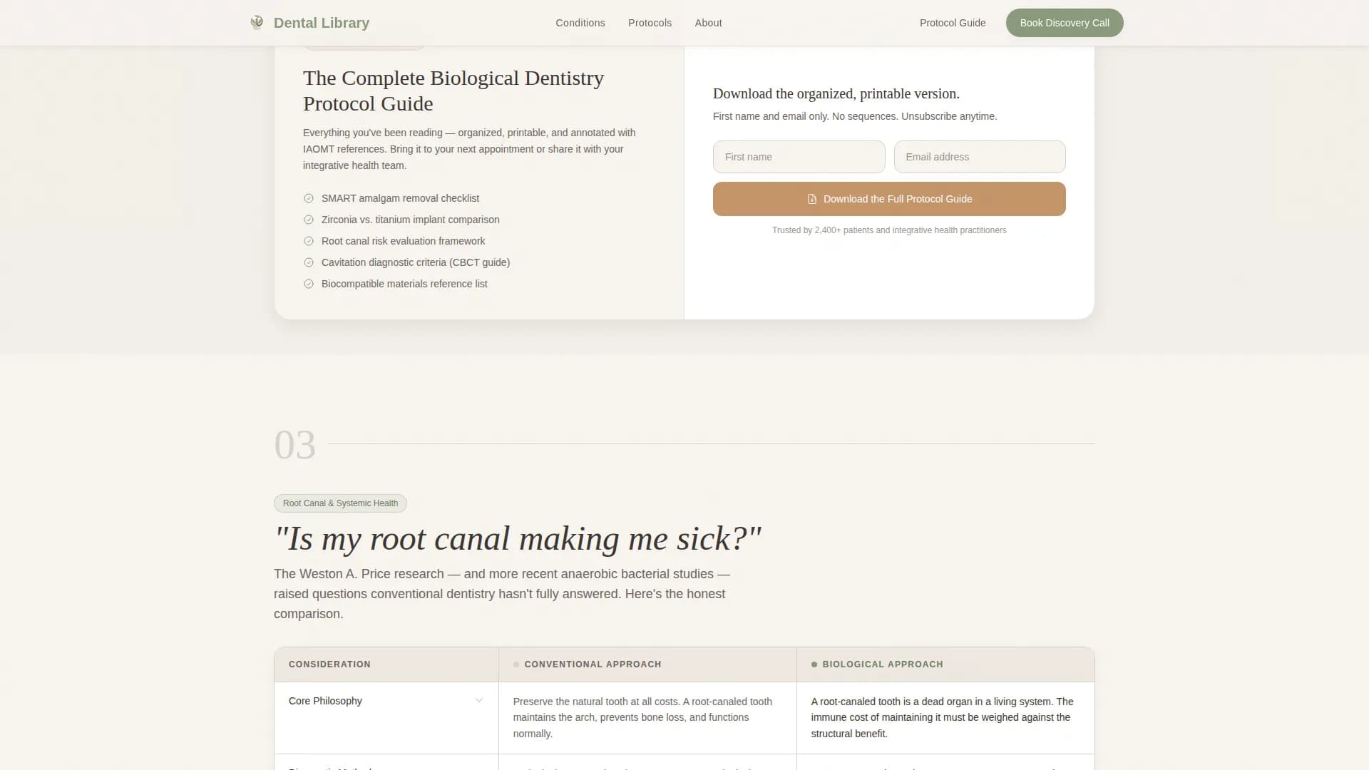Harmony - Dental Condition Library Landing Page Template