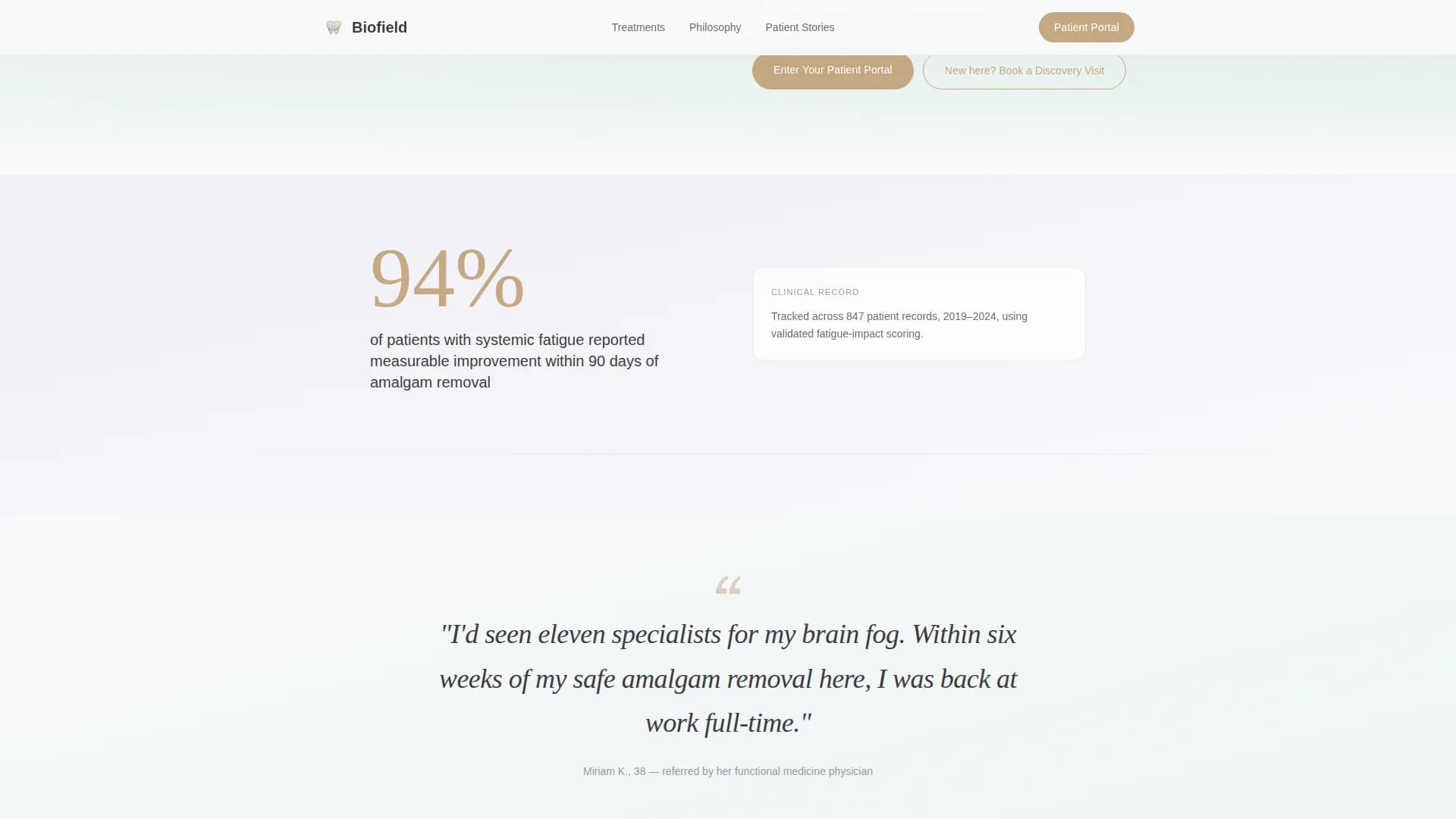 Biofield - Holistic Dental Portal Landing Page Template