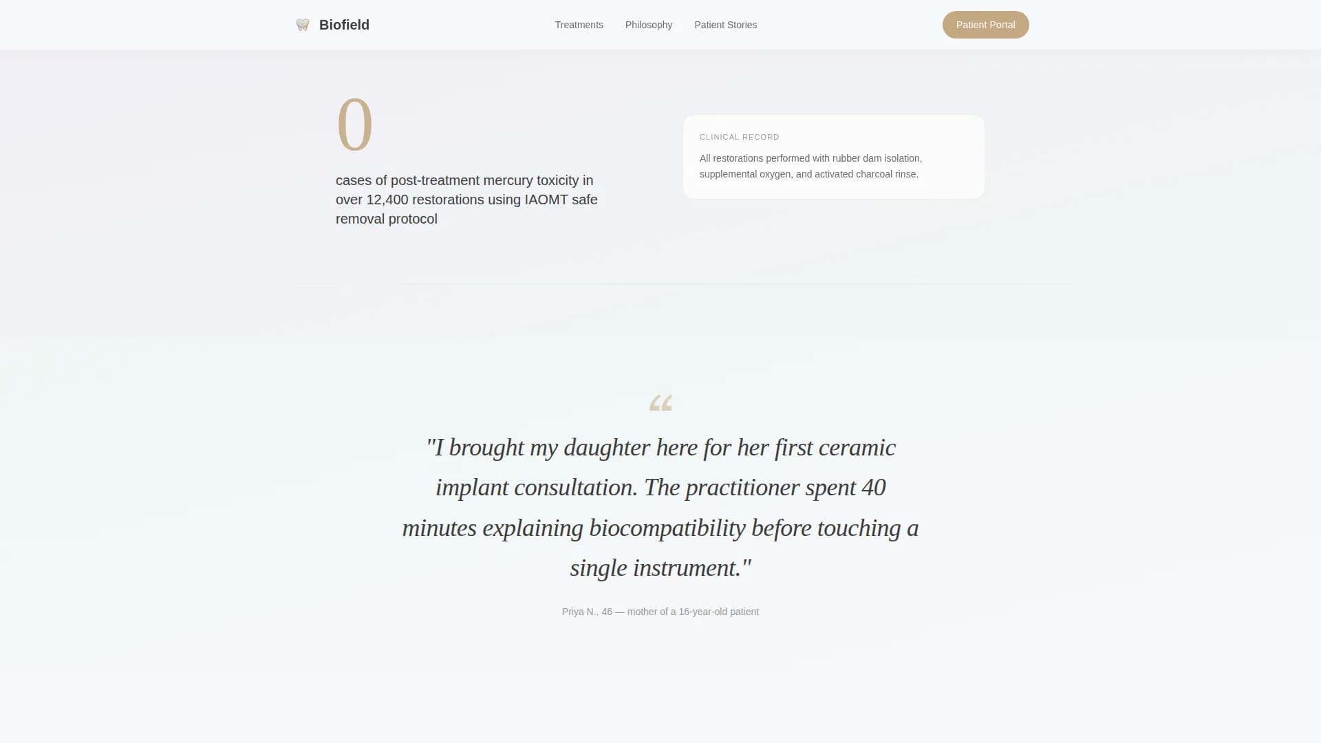 Biofield - Holistic Dental Portal Landing Page Template