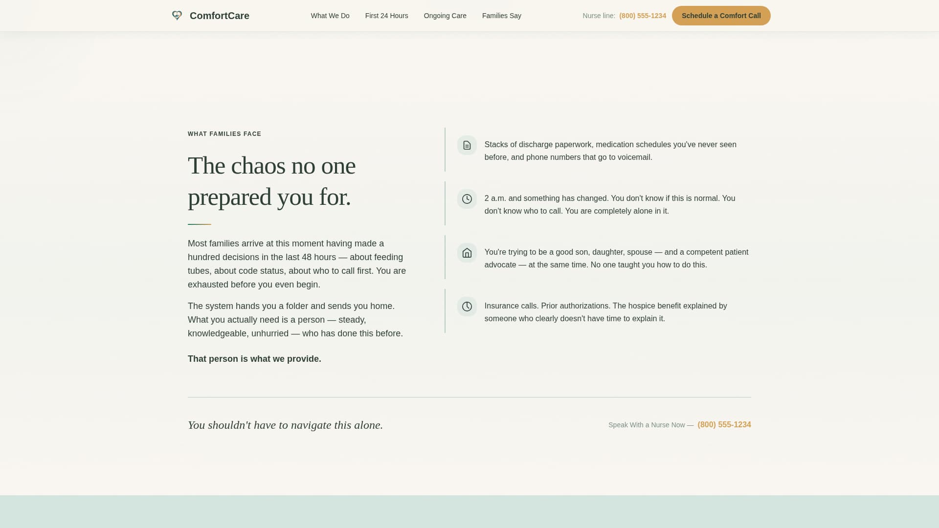 Passage - Compassionate Hospice Landing Page Template