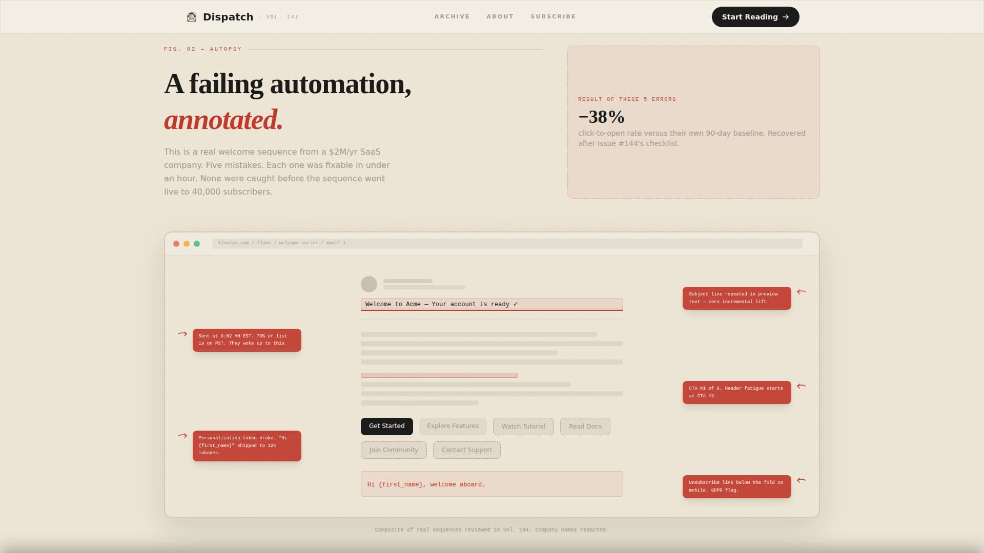 Dispatch - Obsessive Email Marketing Landing Page Template