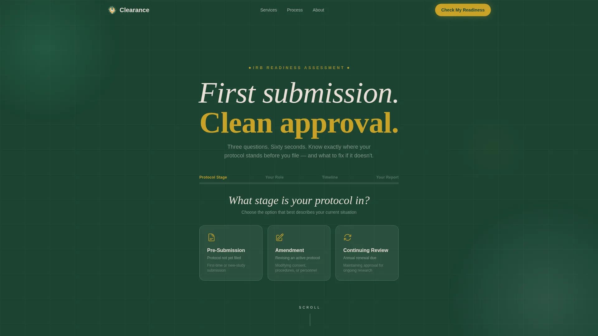 Clearance - IRB Services Landing Page Template