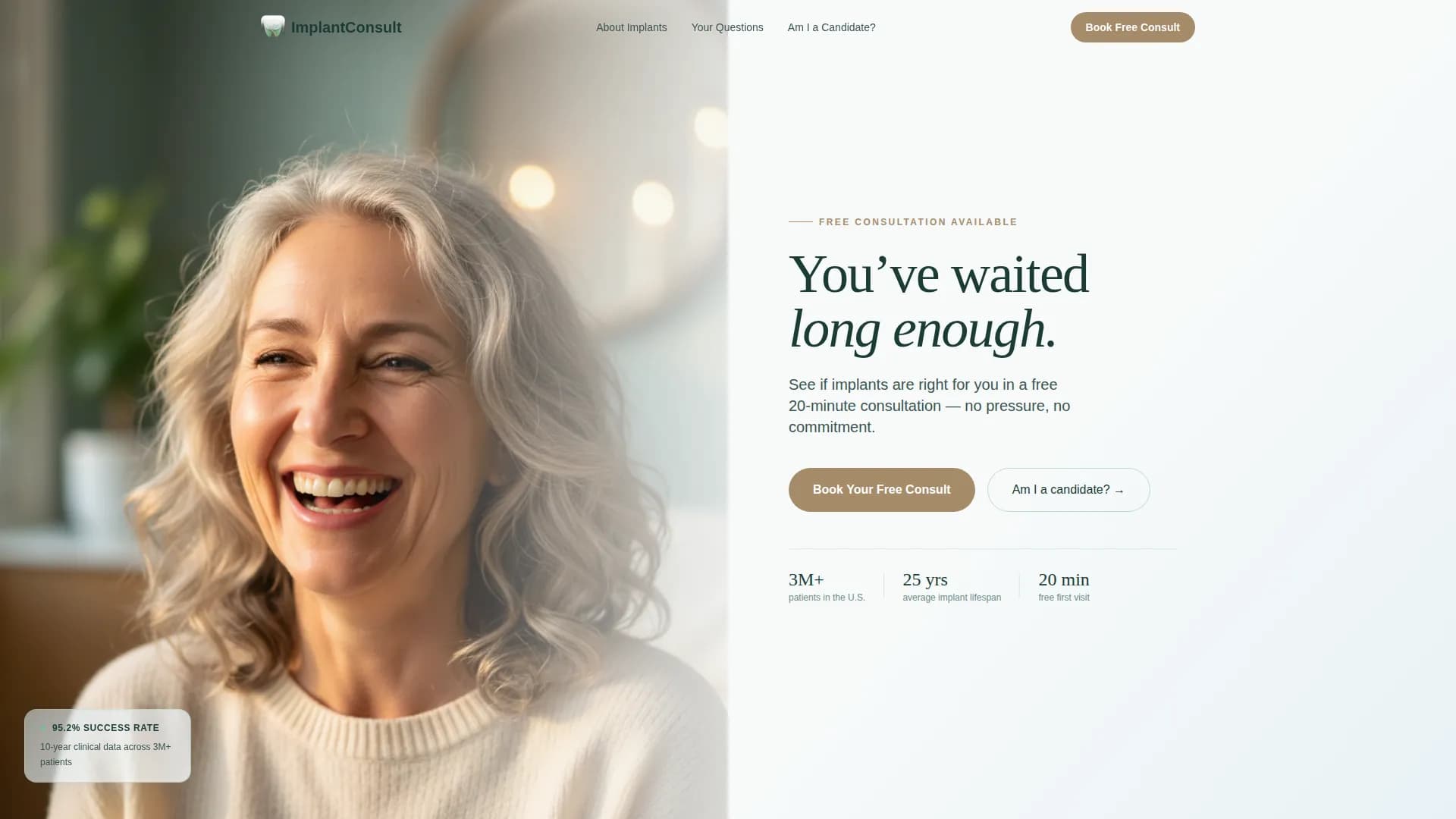 Implant - New Patient Landing Page Template
