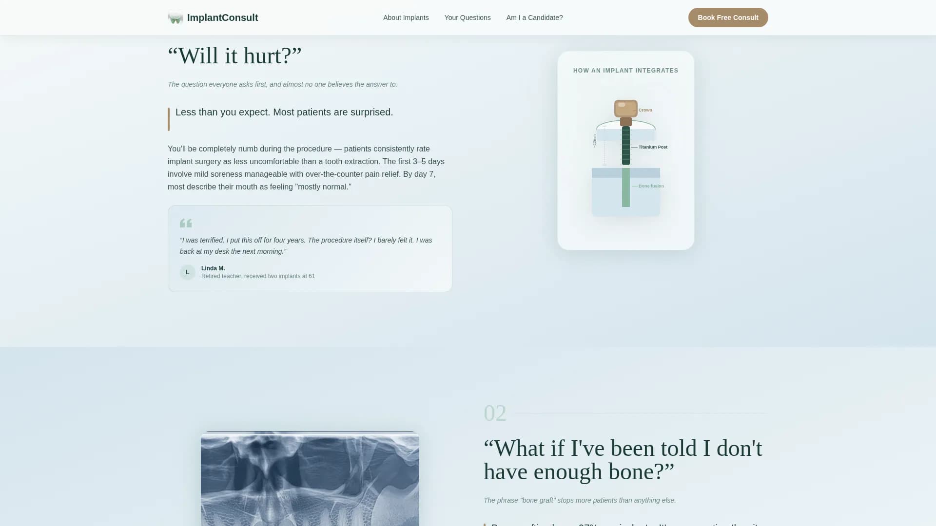 Implant - New Patient Landing Page Template