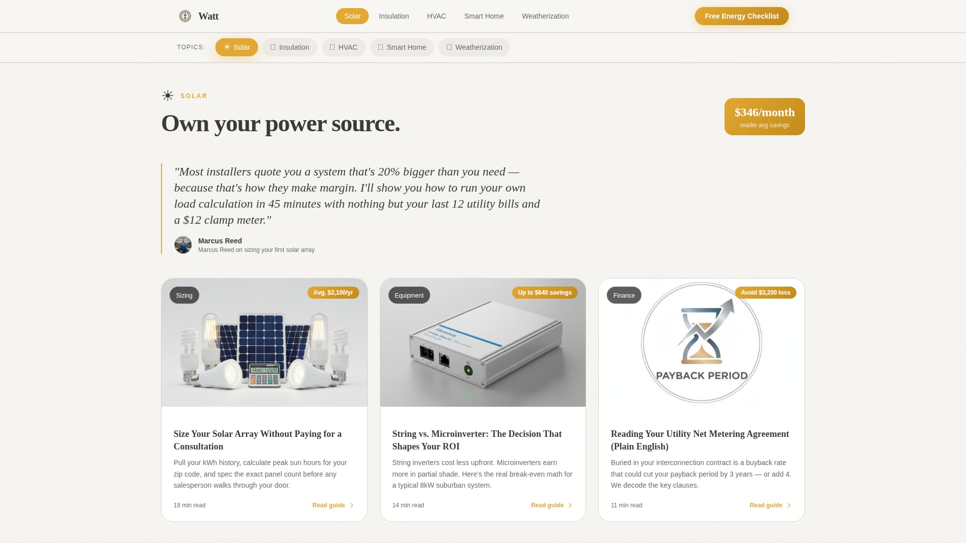 Watt - Actionable Energysavings Landing Page Template