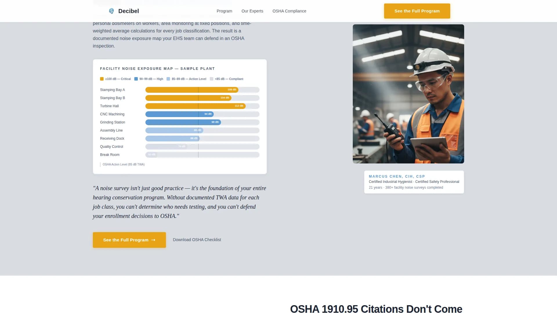Decibel - Hearing Conservation Landing Page Template