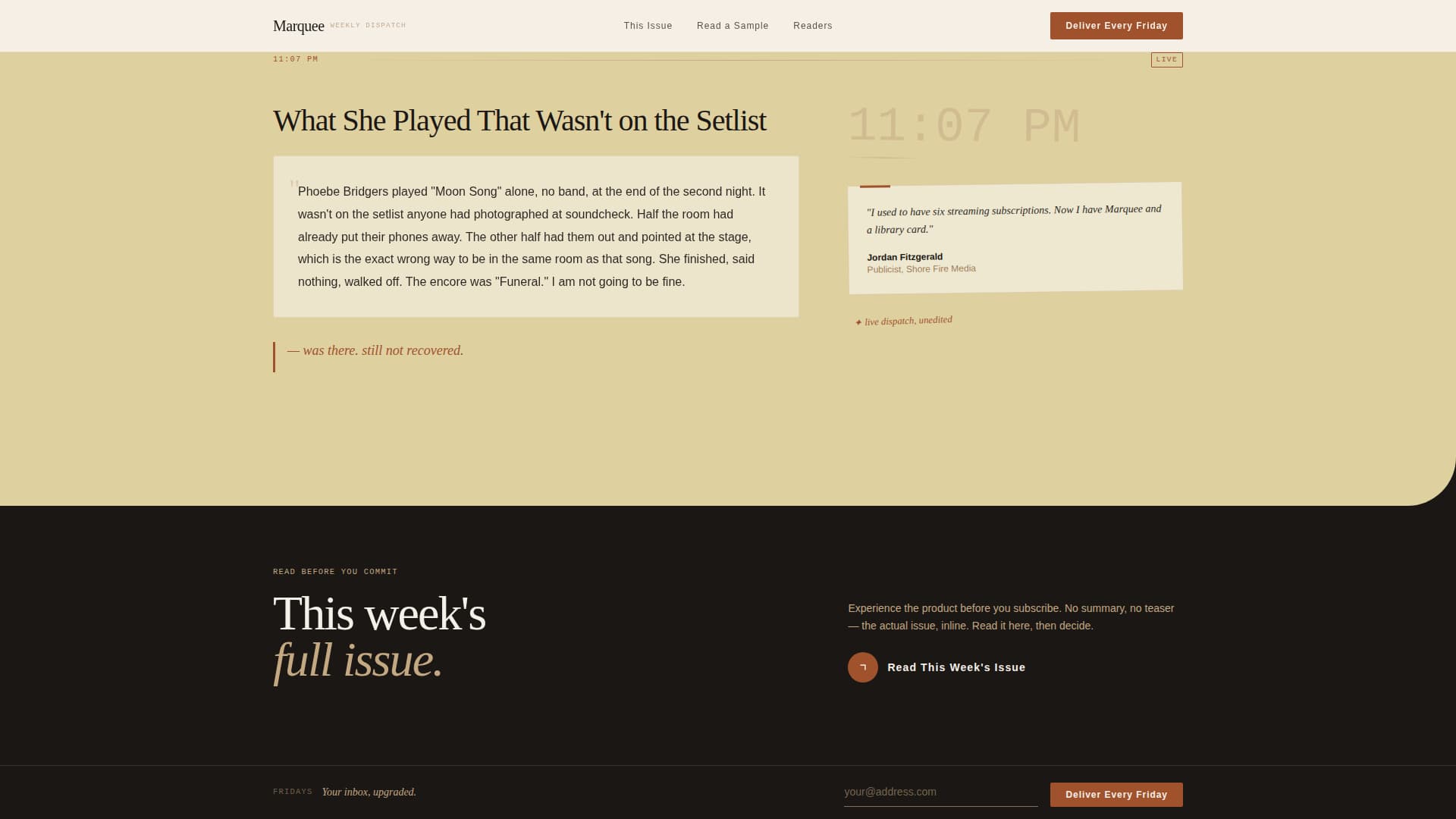 Marquee - Luxe Entertainment Landing Page Template