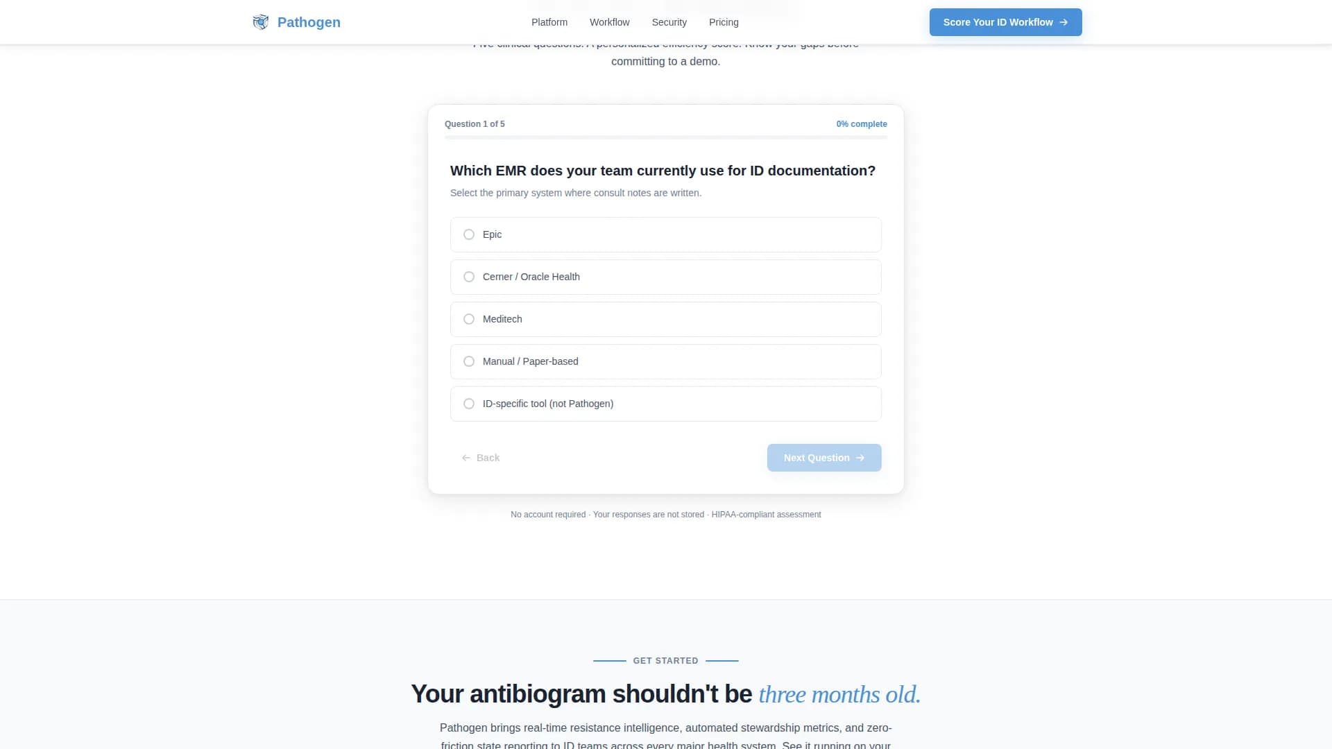 Pathogen - Clinical Software Landing Page Template