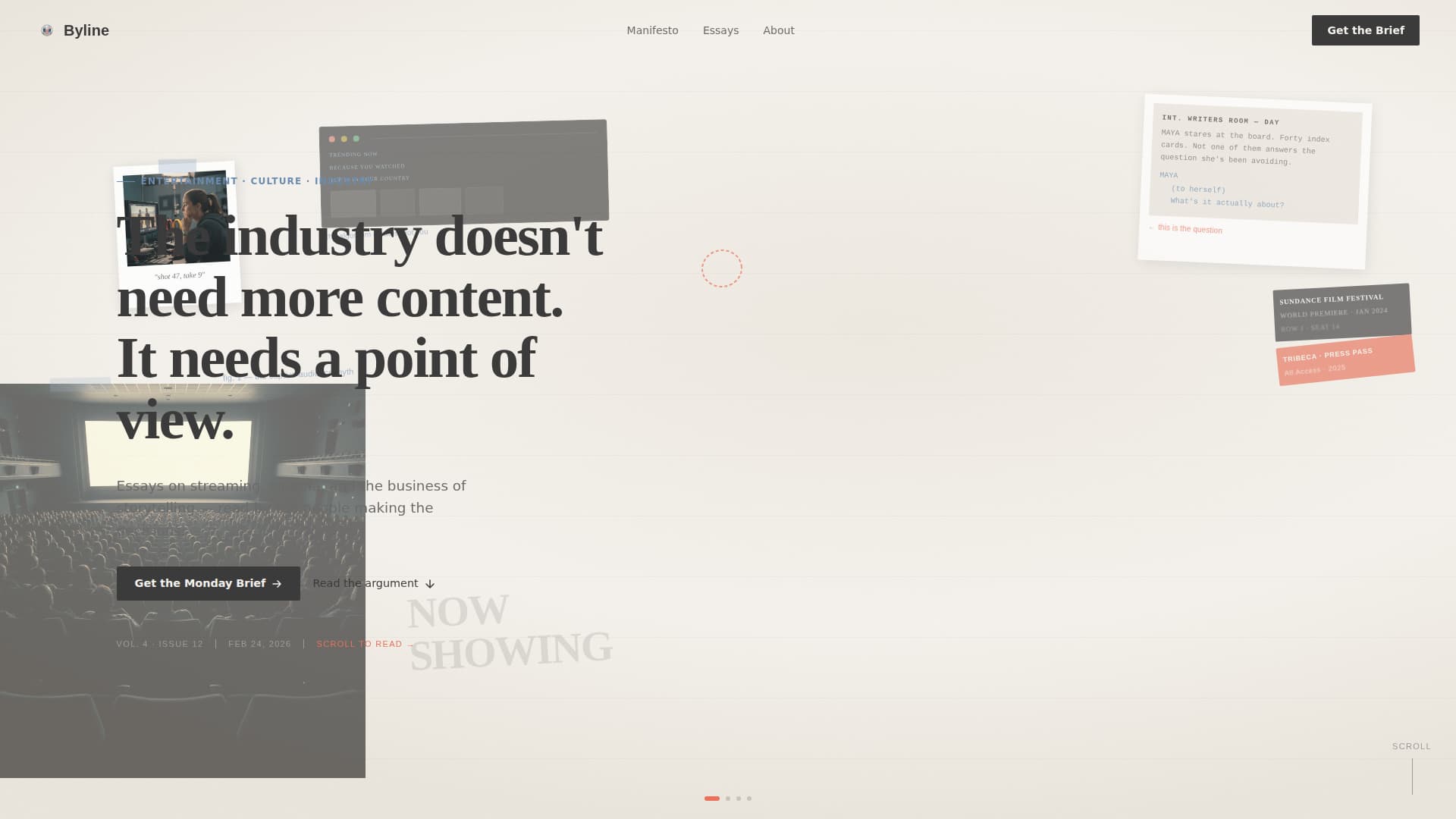 Byline - Bold Entertainment Landing Page Template