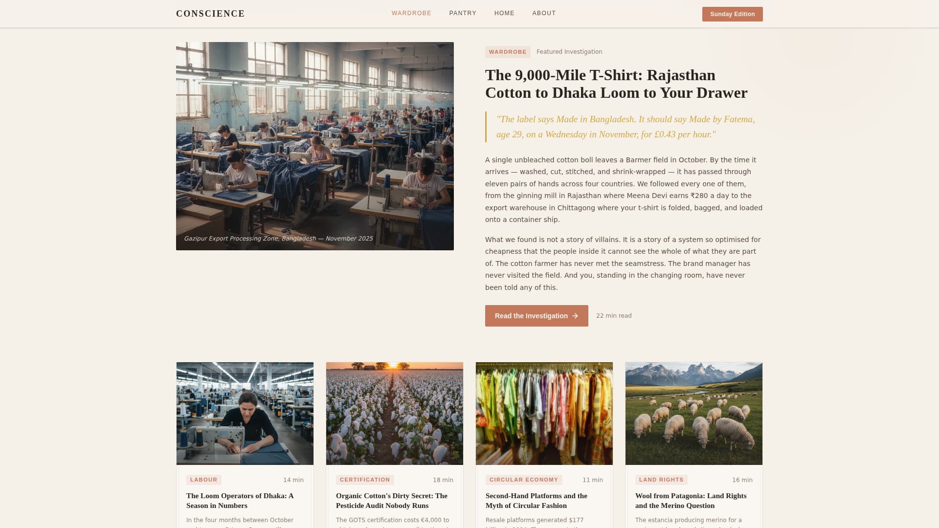 Conscience - Investigative Ethics Landing Page Template