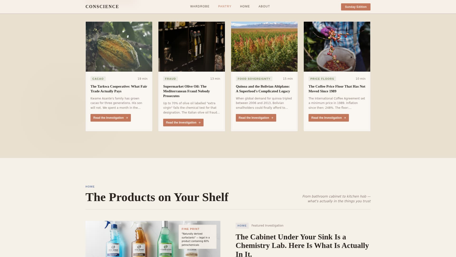 Conscience - Investigative Ethics Landing Page Template