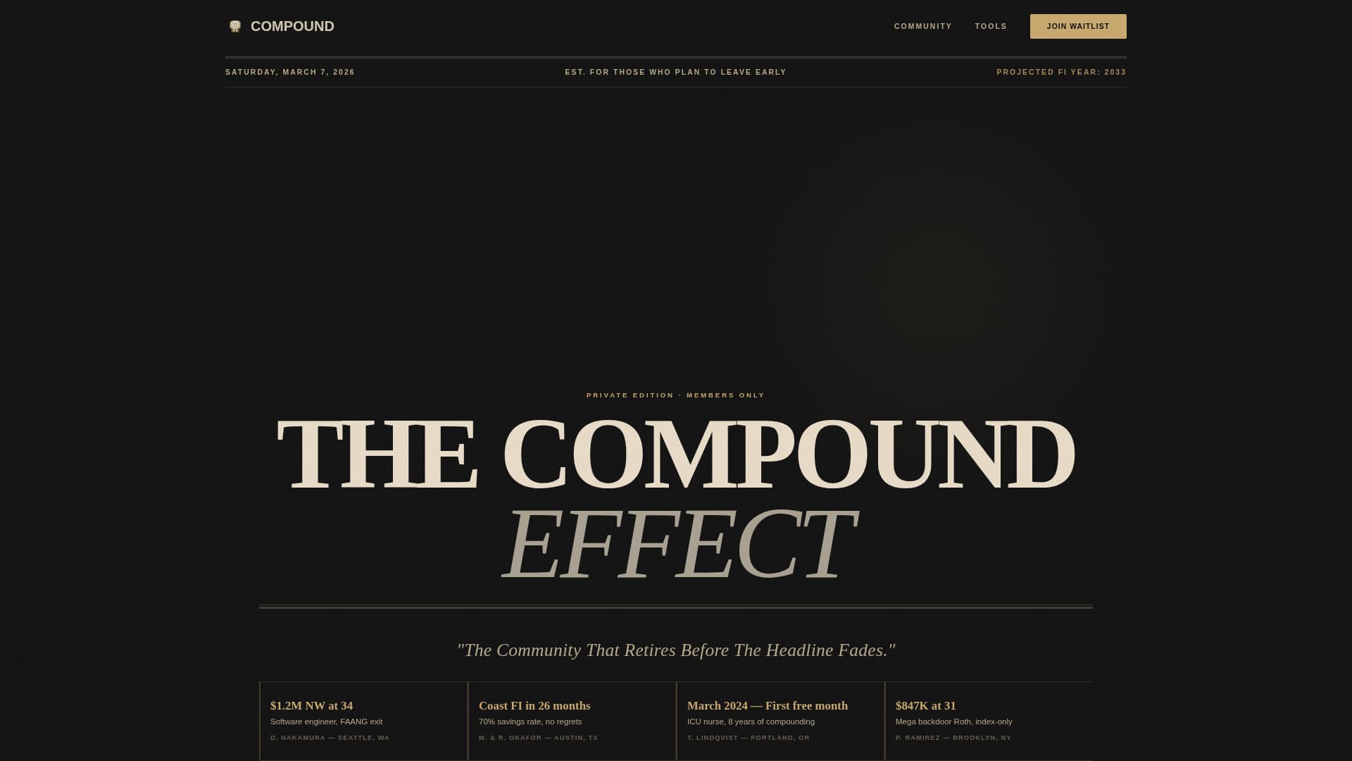 Compound - Cinematic Fire Landing Page Template