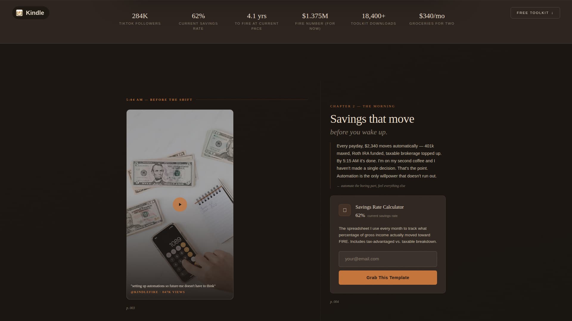 Kindle - Compelling Fire Landing Page Template