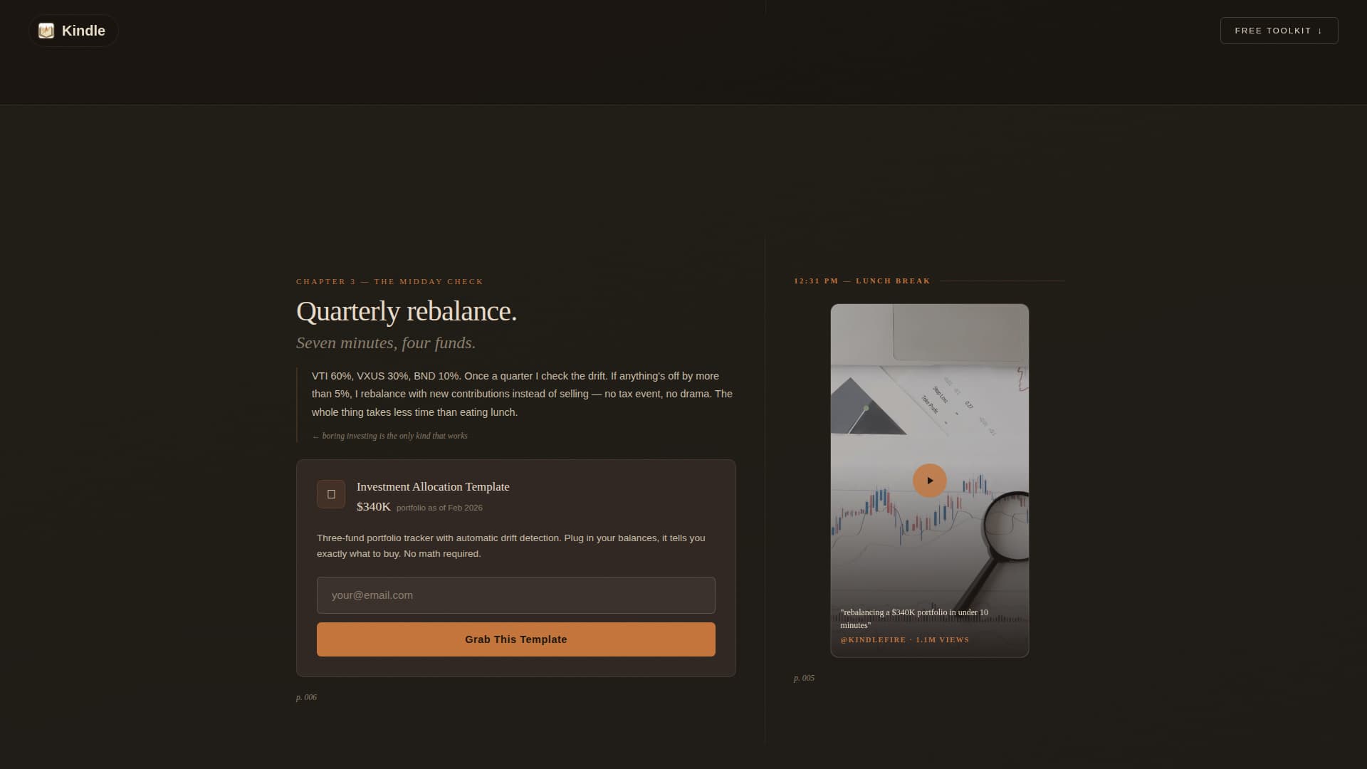 Kindle - Compelling Fire Landing Page Template