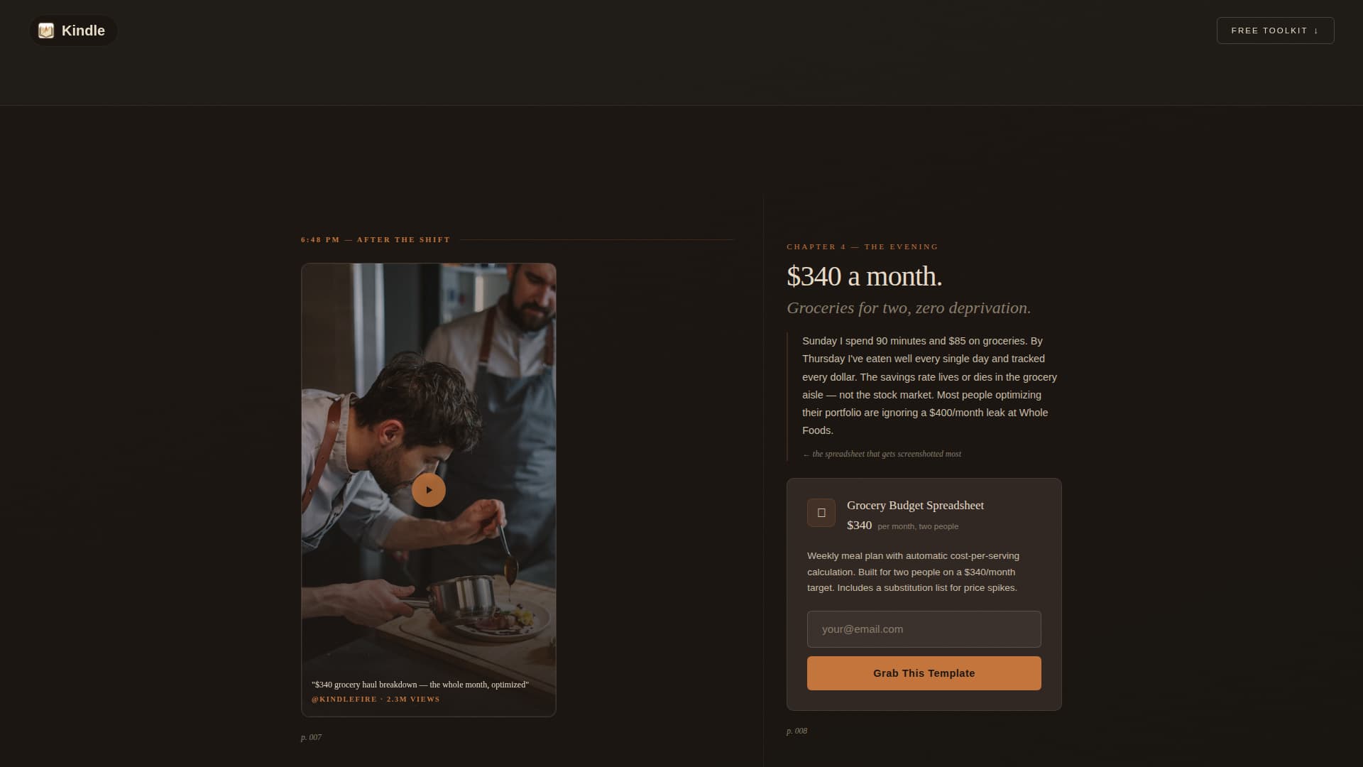 Kindle - Compelling Fire Landing Page Template
