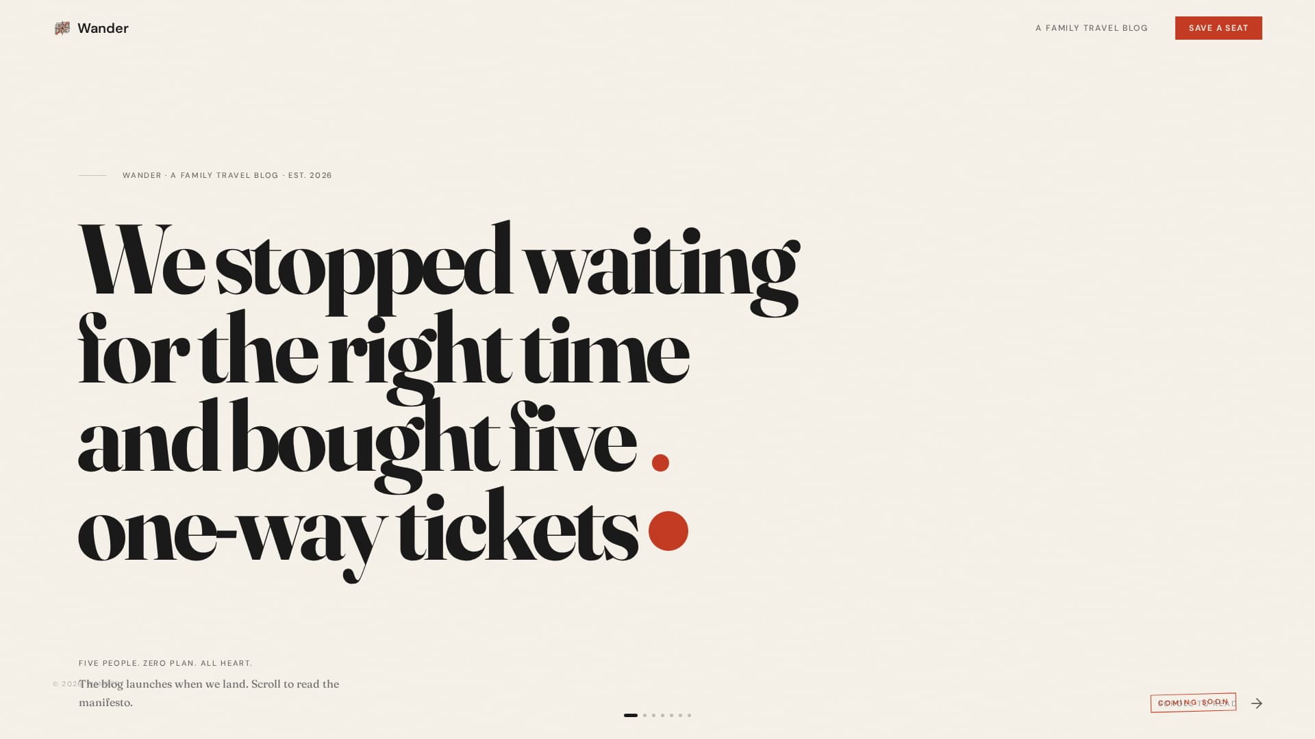 Wander - Bold Family Travel Landing Page Template