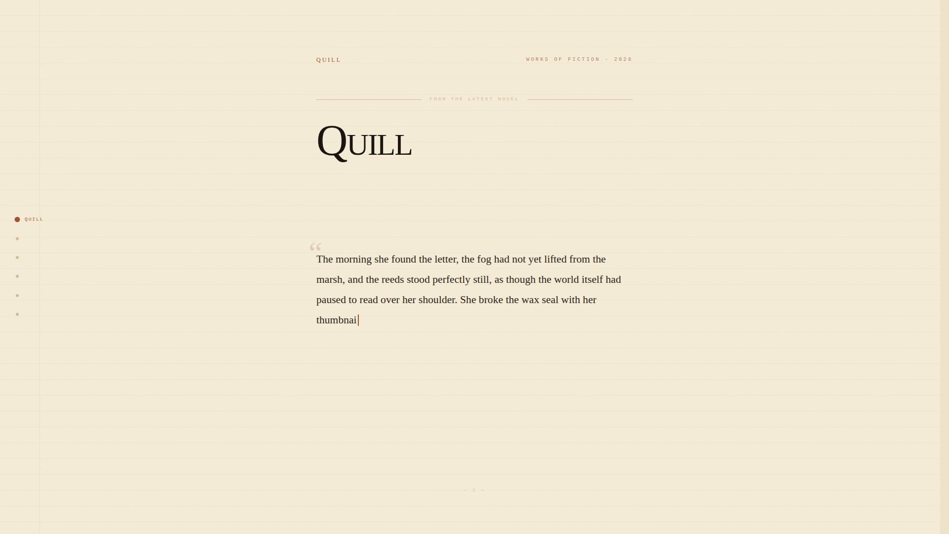 Quill - Captivating Fiction Author Landing Page Template