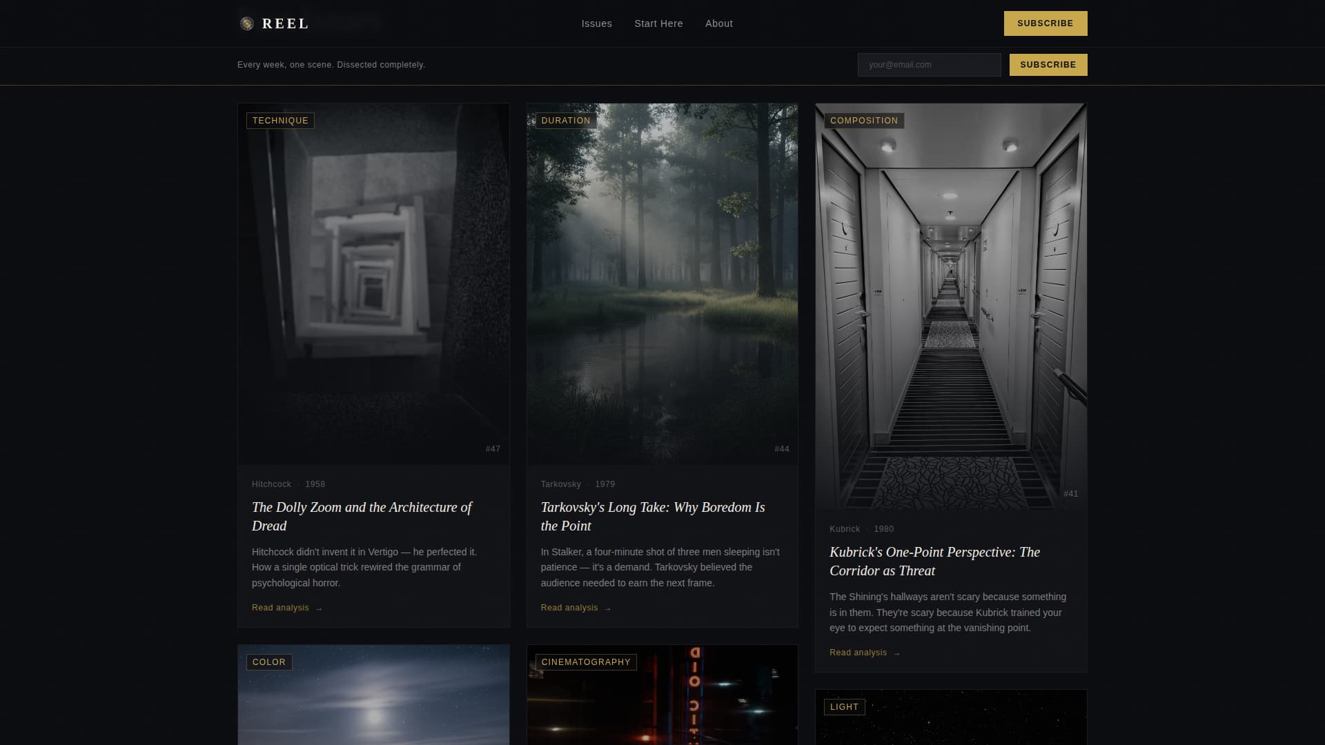 Reel - Cinematic Film Analysis Landing Page Template