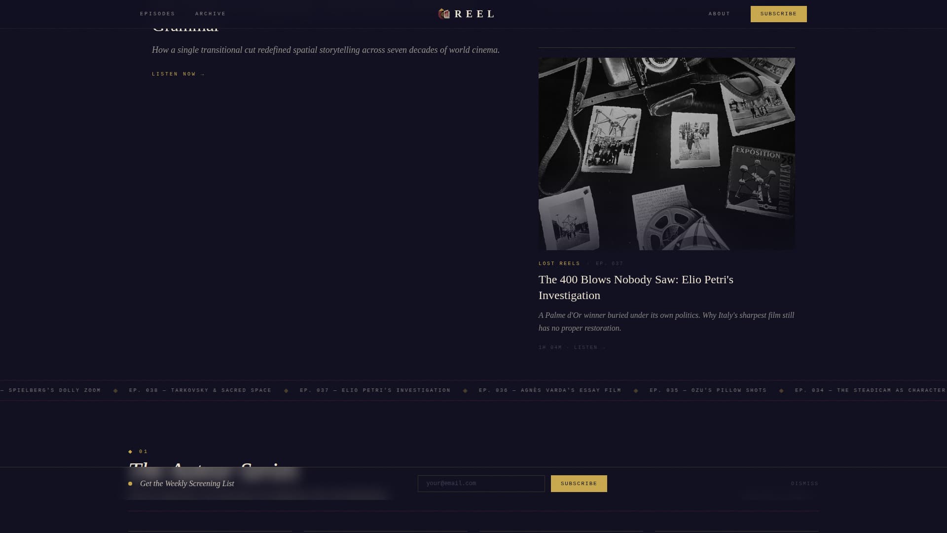 Reel — Professional Film Analysis Landing Page Template