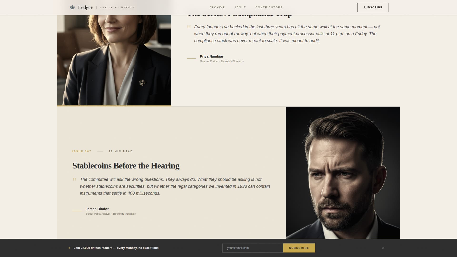 Chronicle - Heritage Fintech Landing Page Template