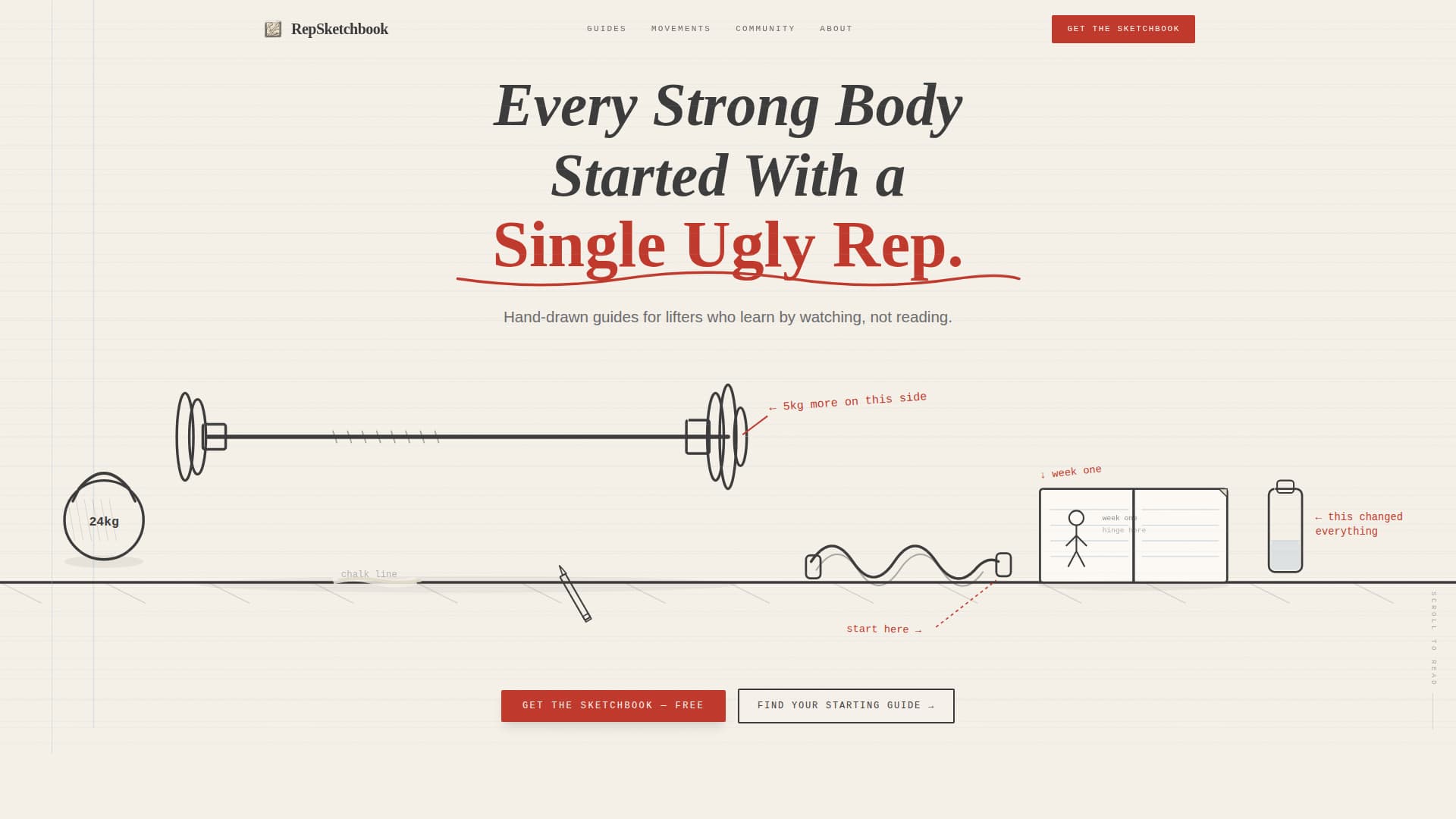 Sketchbook - Hand Drawn Fitness Landing Page Template