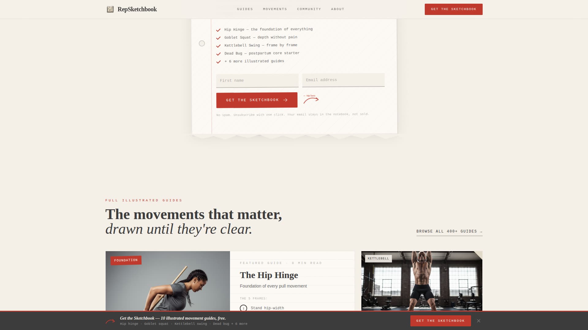 Sketchbook - Hand Drawn Fitness Landing Page Template