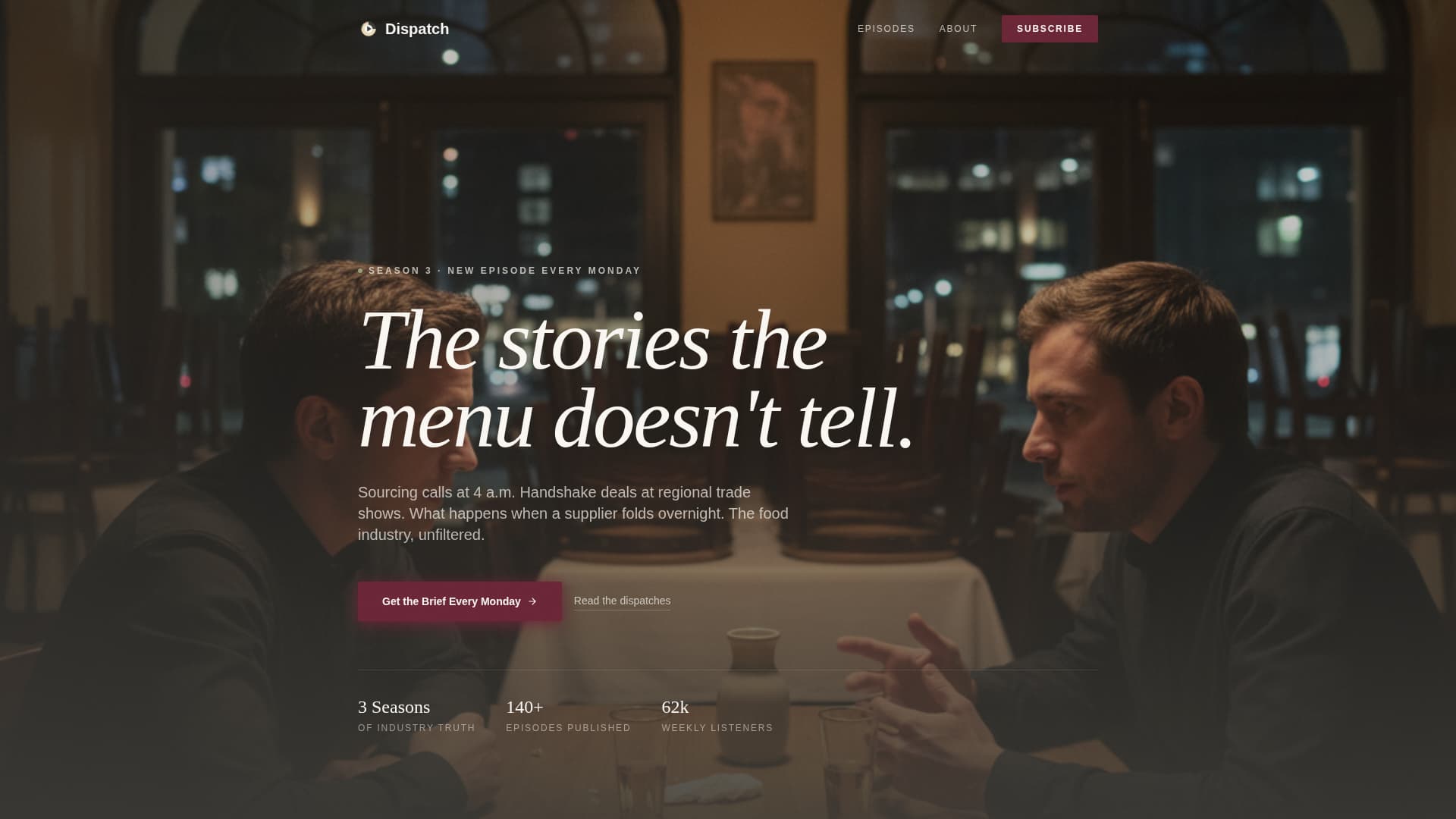 Dispatch - Compelling Food Industry Landing Page Template
