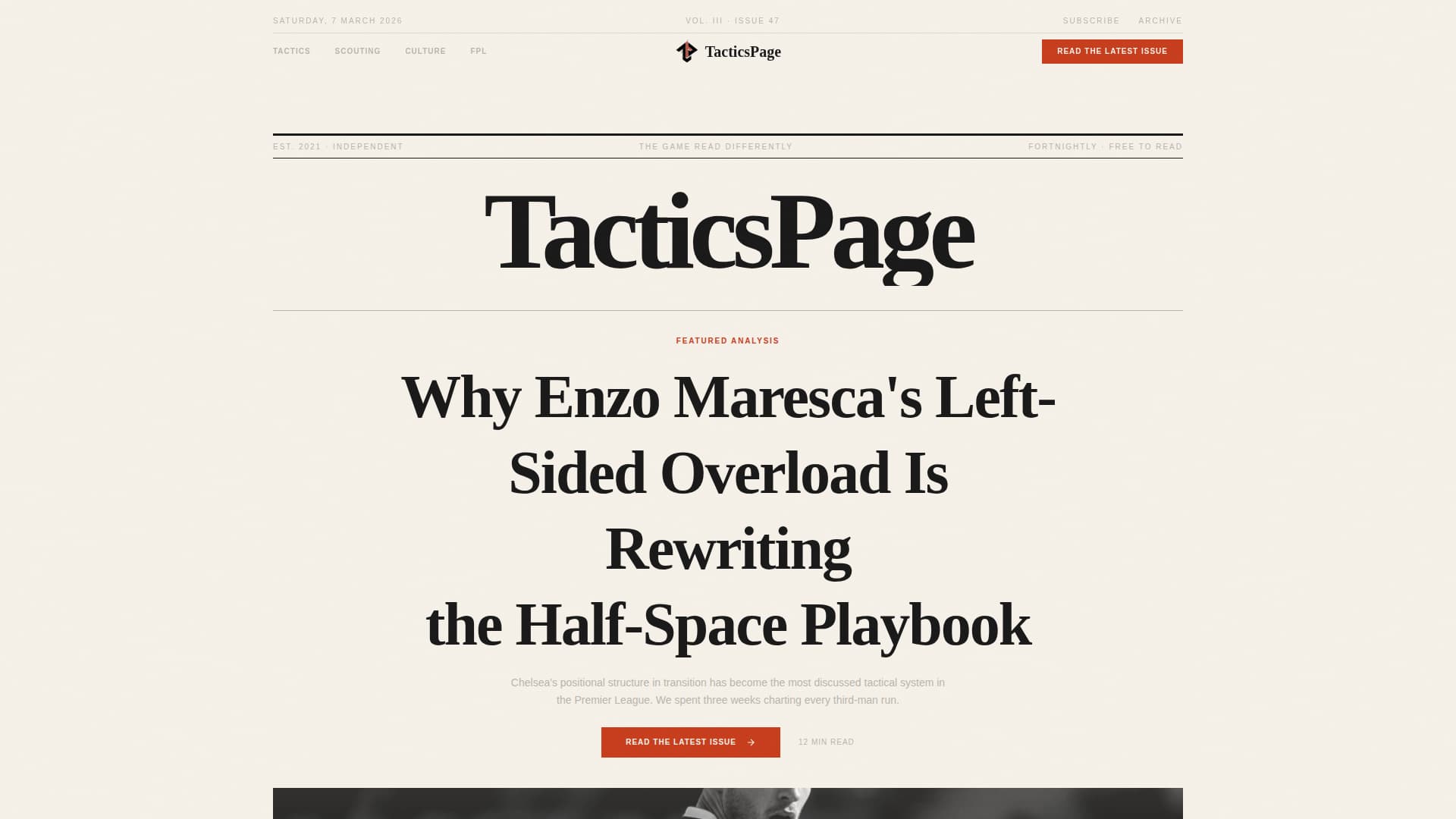 Tactics Page - Authoritative Football Landing Page Template
