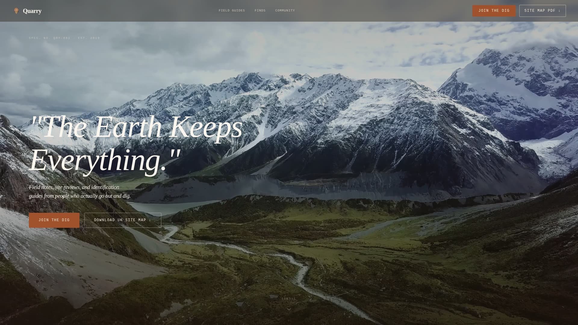 Quarry - Captivating Fossil Hunting Landing Page Template