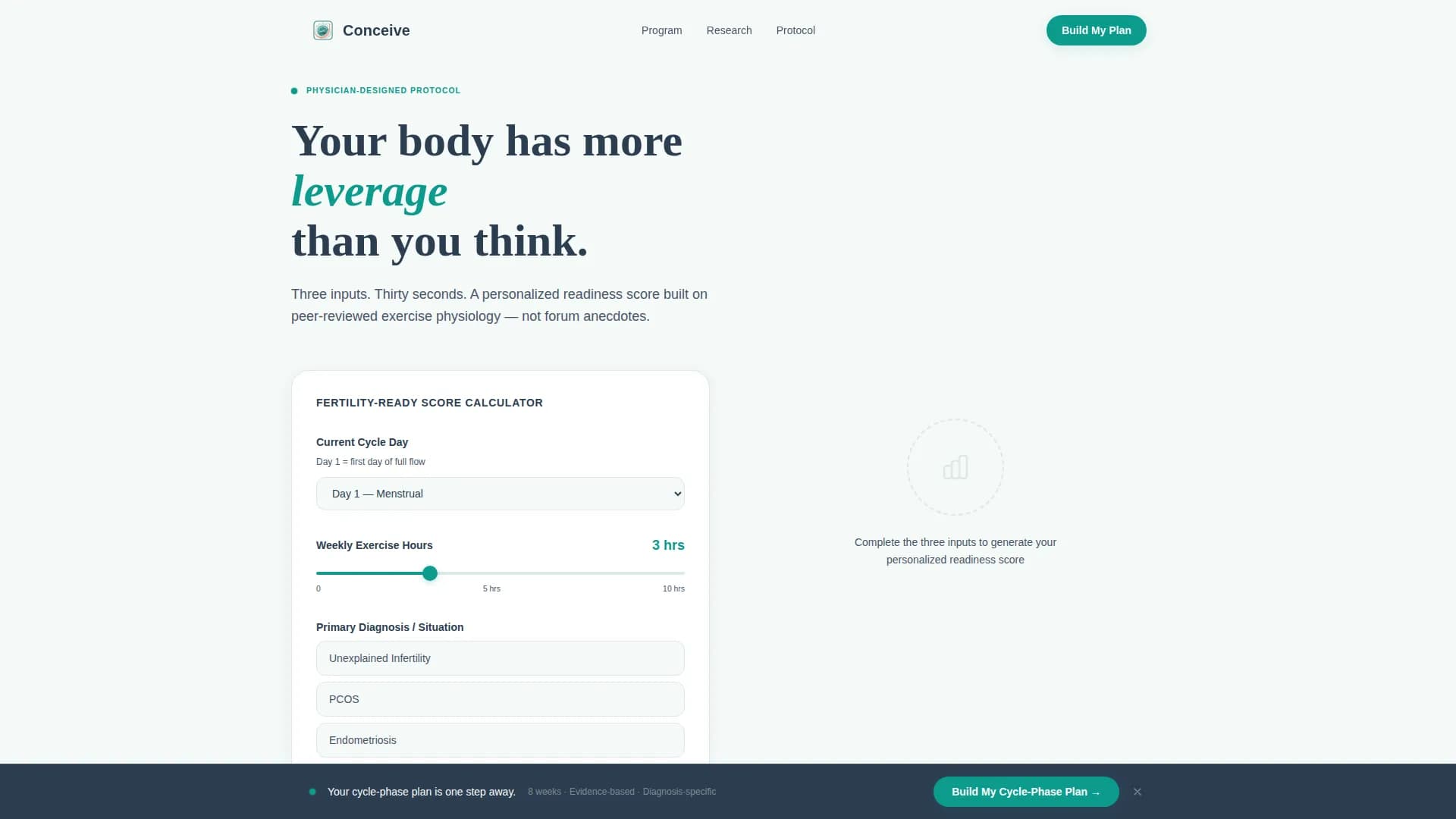 Conceive - Fertility Exercise Landing Page Template