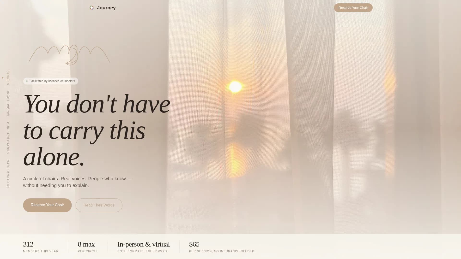 Journey - Support Group Landing Page Template