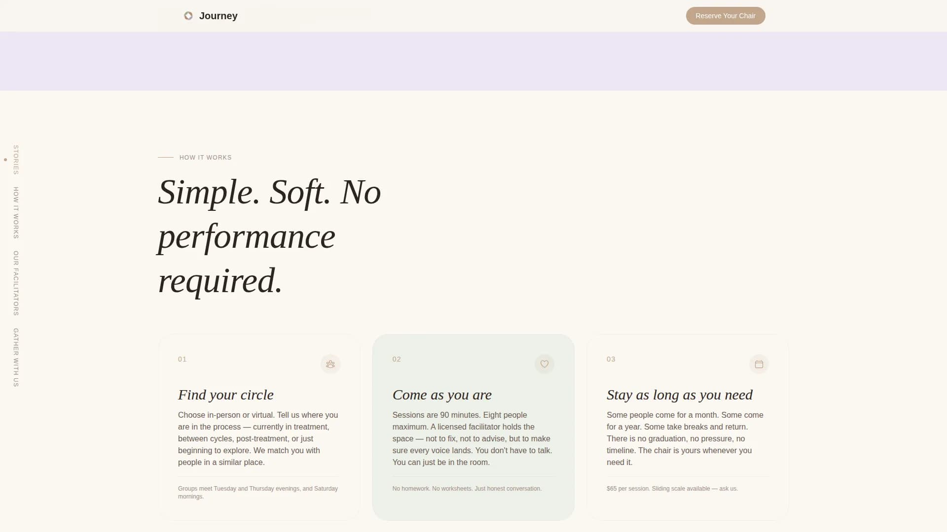 Journey - Support Group Landing Page Template