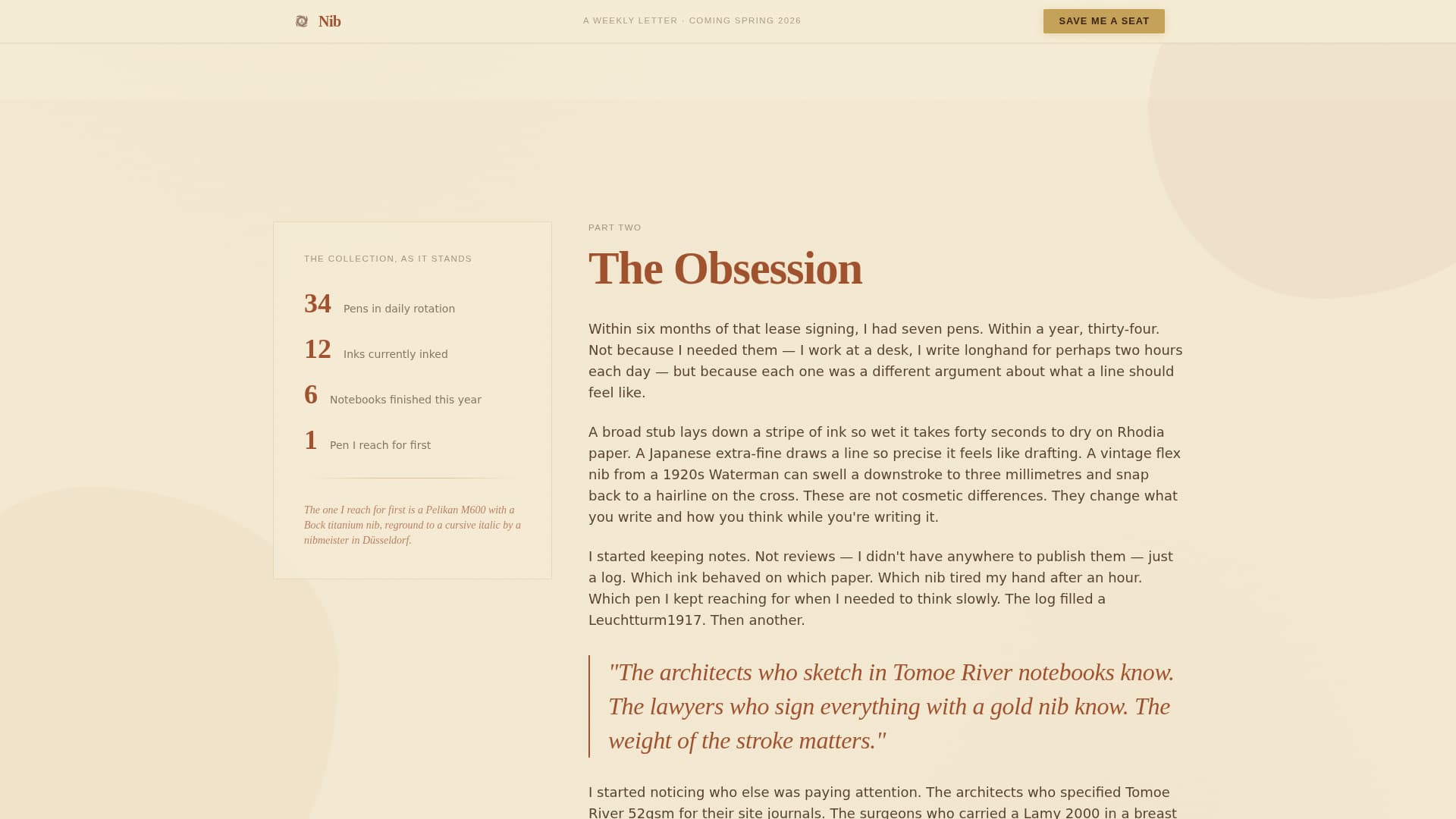 Nib - Elegant Stationery Landing Page Template