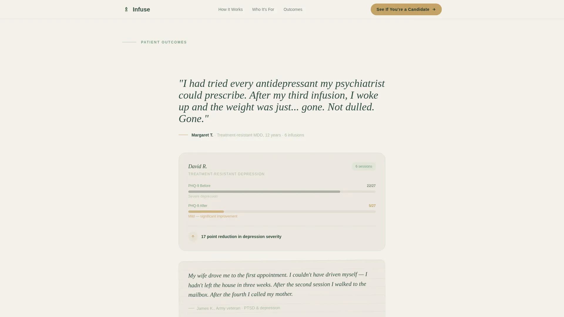 Infuse - Ketamine Therapy Landing page Template
