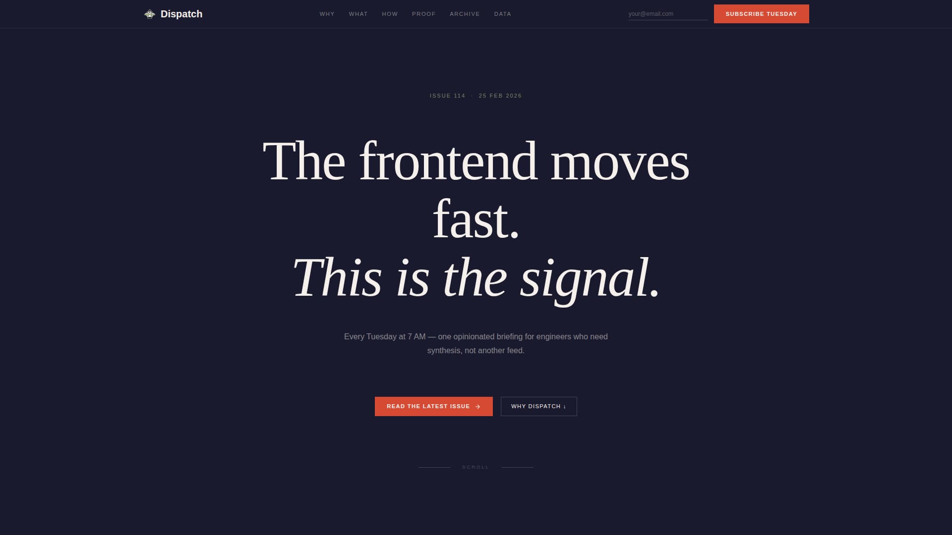 Dispatch - Authoritative Front End Landing Page Template