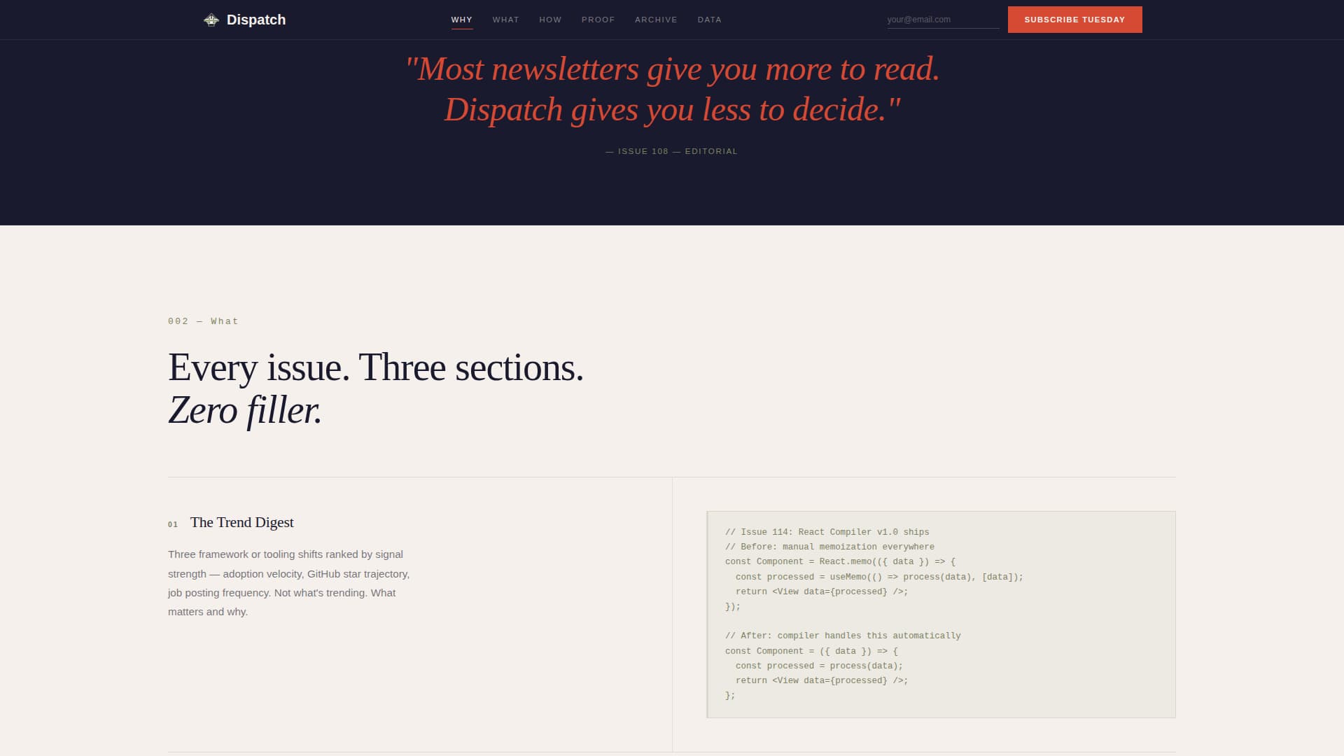 Dispatch - Authoritative Front End Landing Page Template