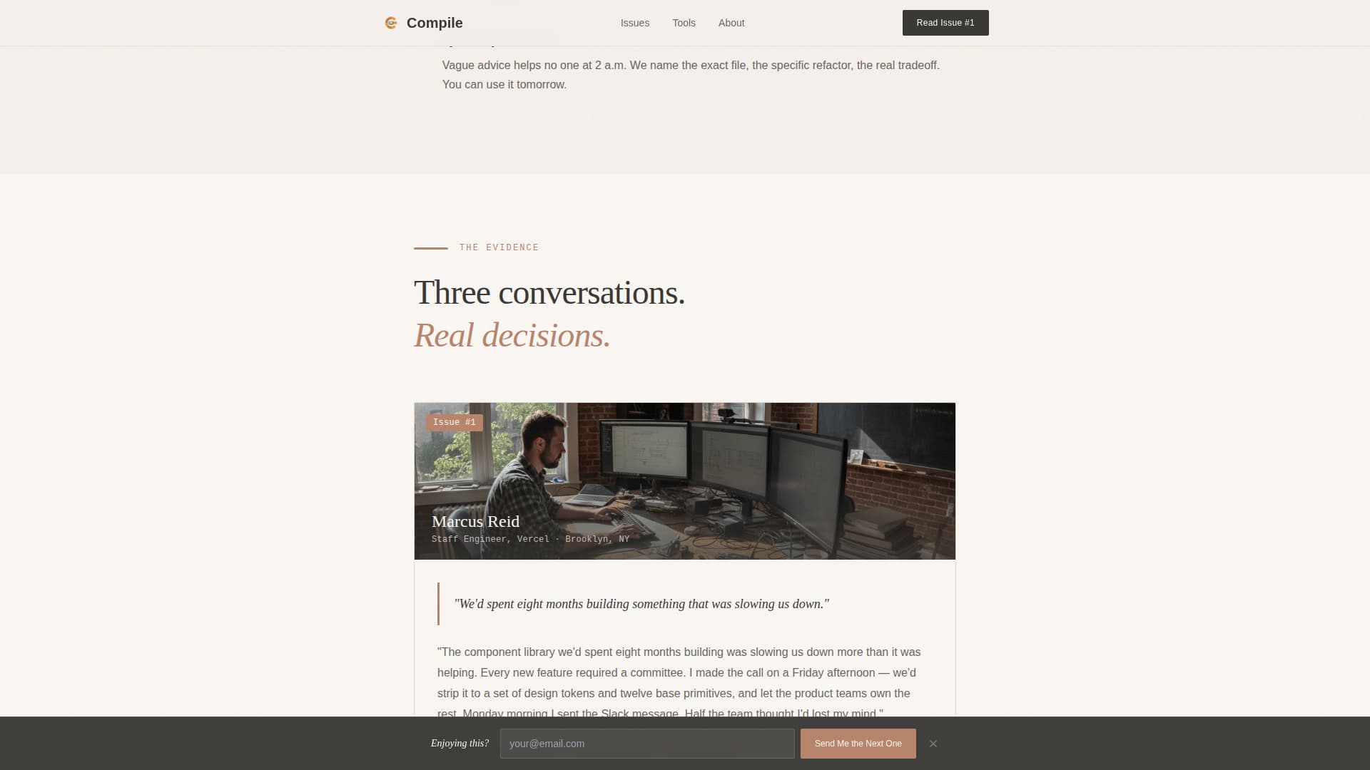 Compile - Artisan Front End Landing Page Template