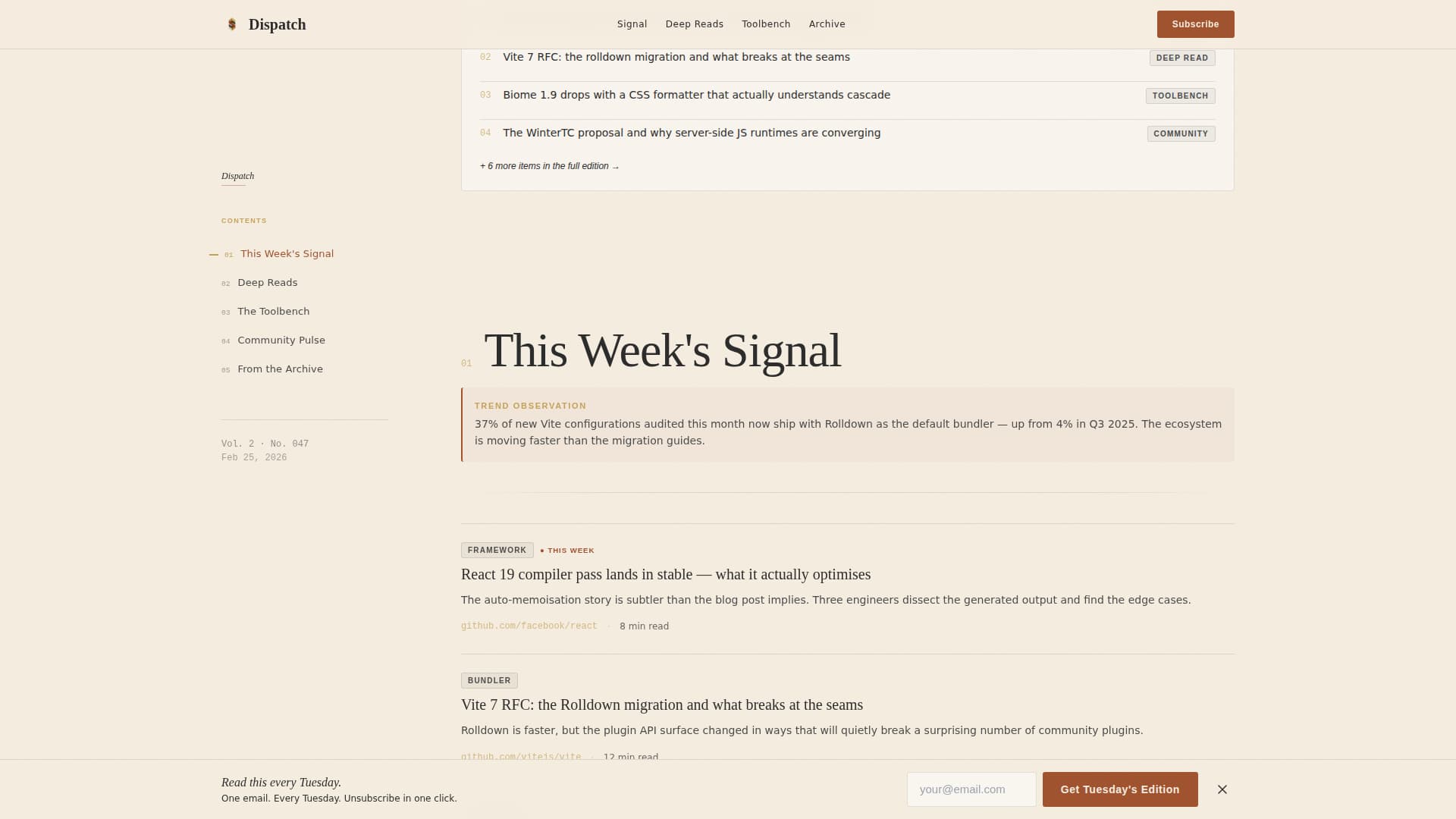 Dispatch - Artisan Front End Landing Page Template
