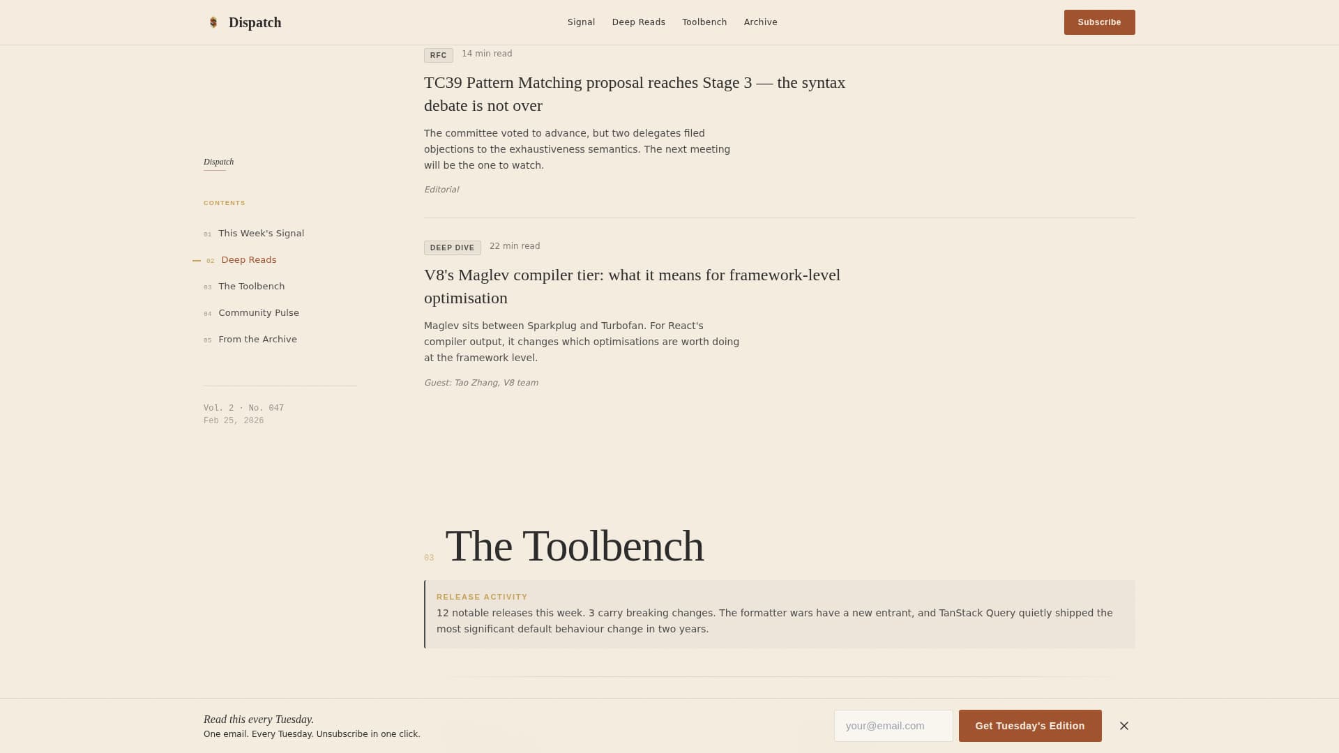 Dispatch - Artisan Front End Landing Page Template
