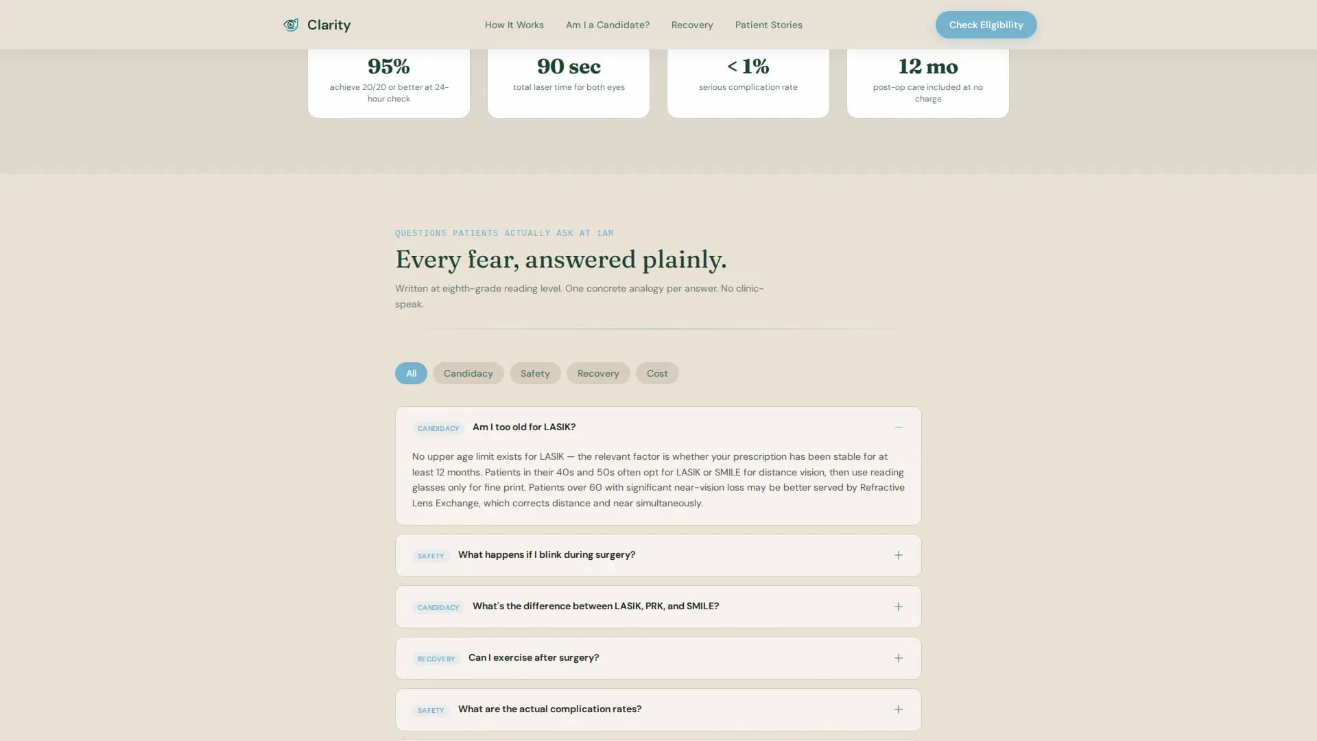Eye Care & Optometry Booking Website Template