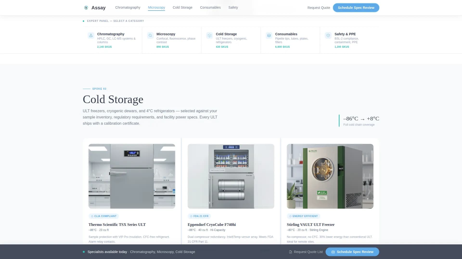 Assay - Lab Equipment Landing page Template