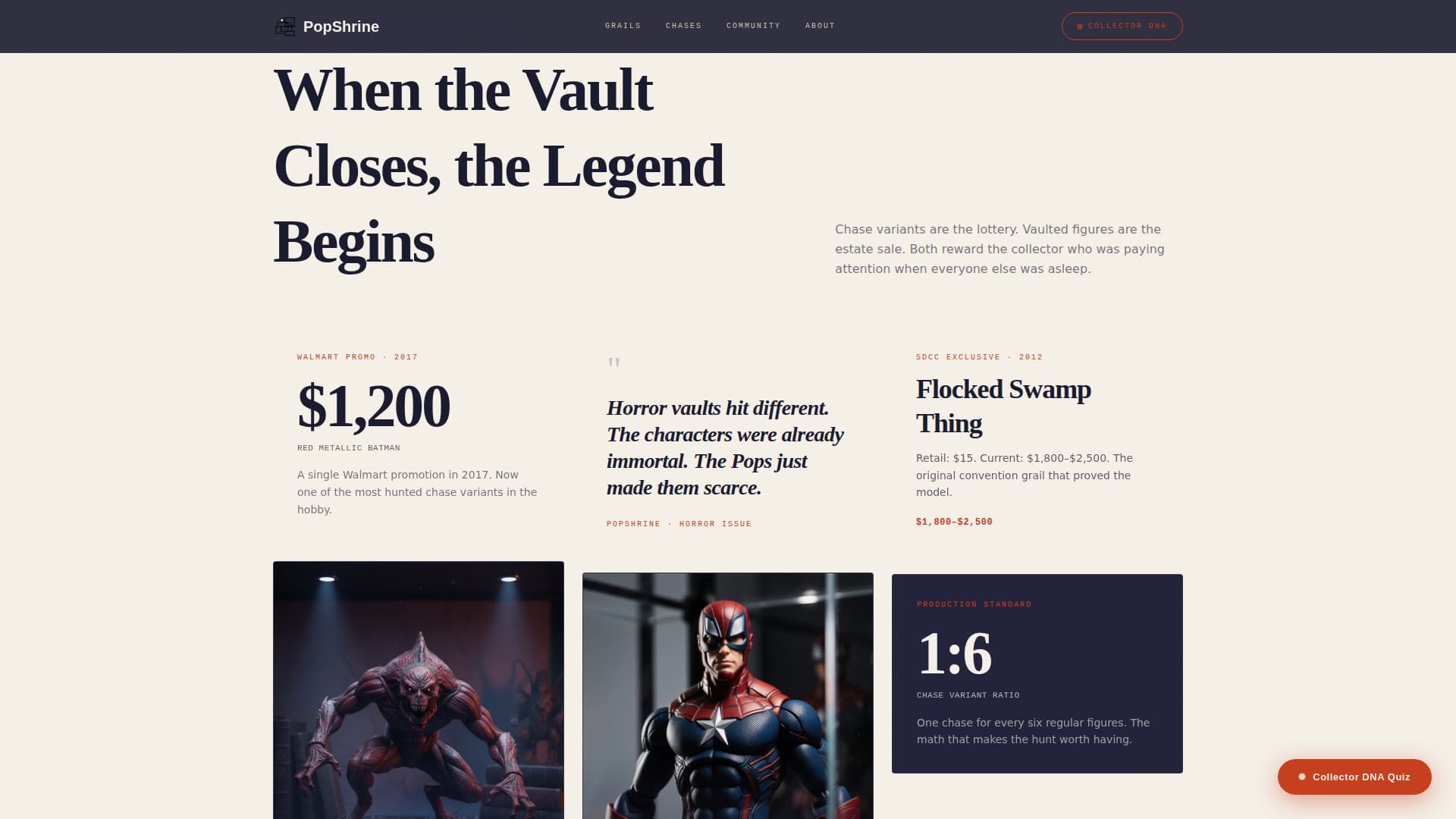 Popshrine - Curated Collector Landing Page Template