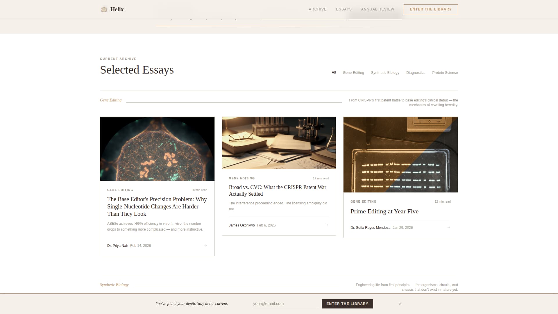 Helix - Elegant Biotech Landing Page Template