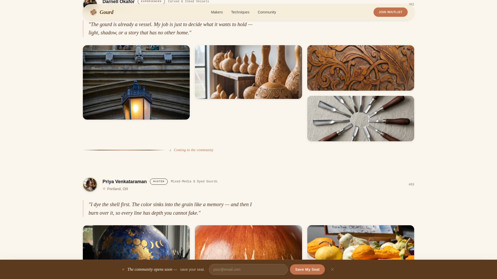 Gourd - Artisan Craft Landing Page Template