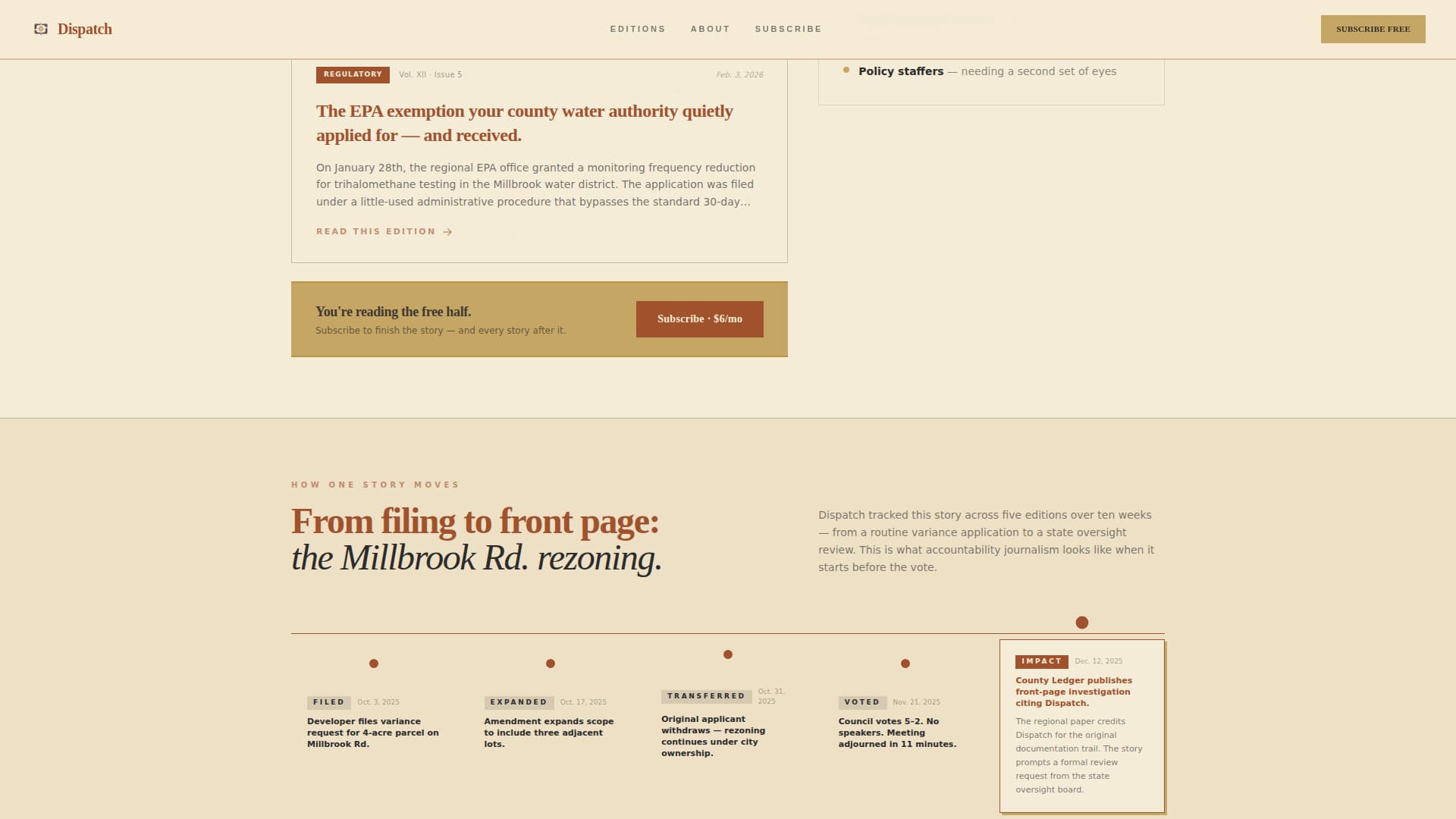 Dispatch - Authoritative Government Landing Page Template