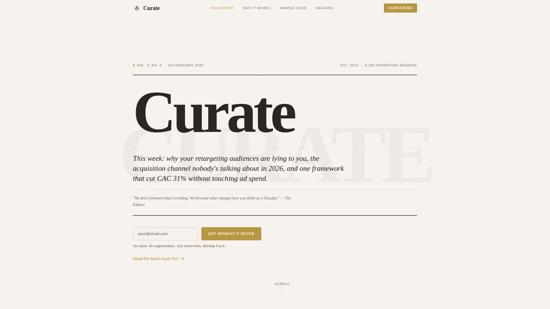 Curate - Authoritative Growthmarketing Landing Page Template